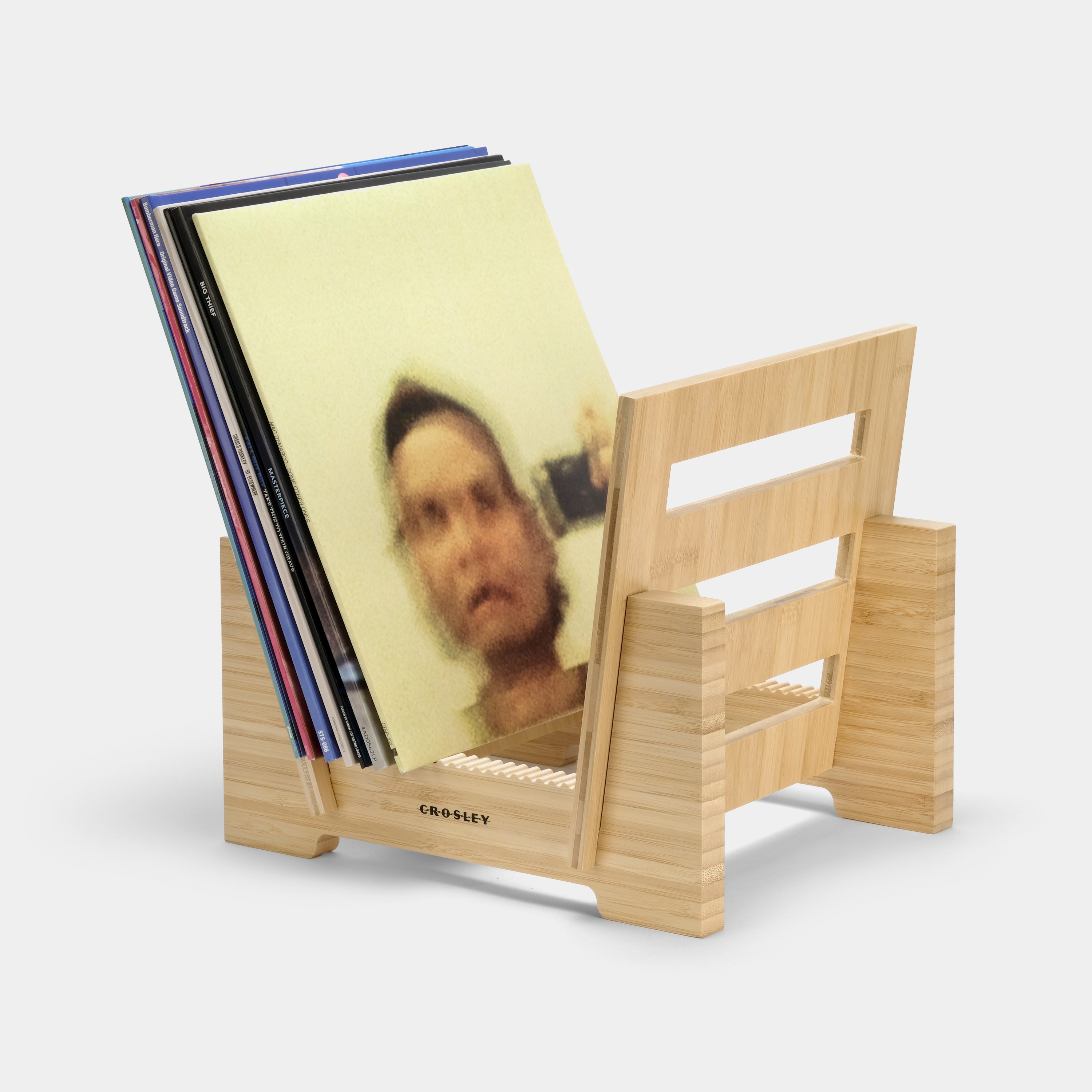 Crosley Record Storage Display Stand - Light Bamboo
