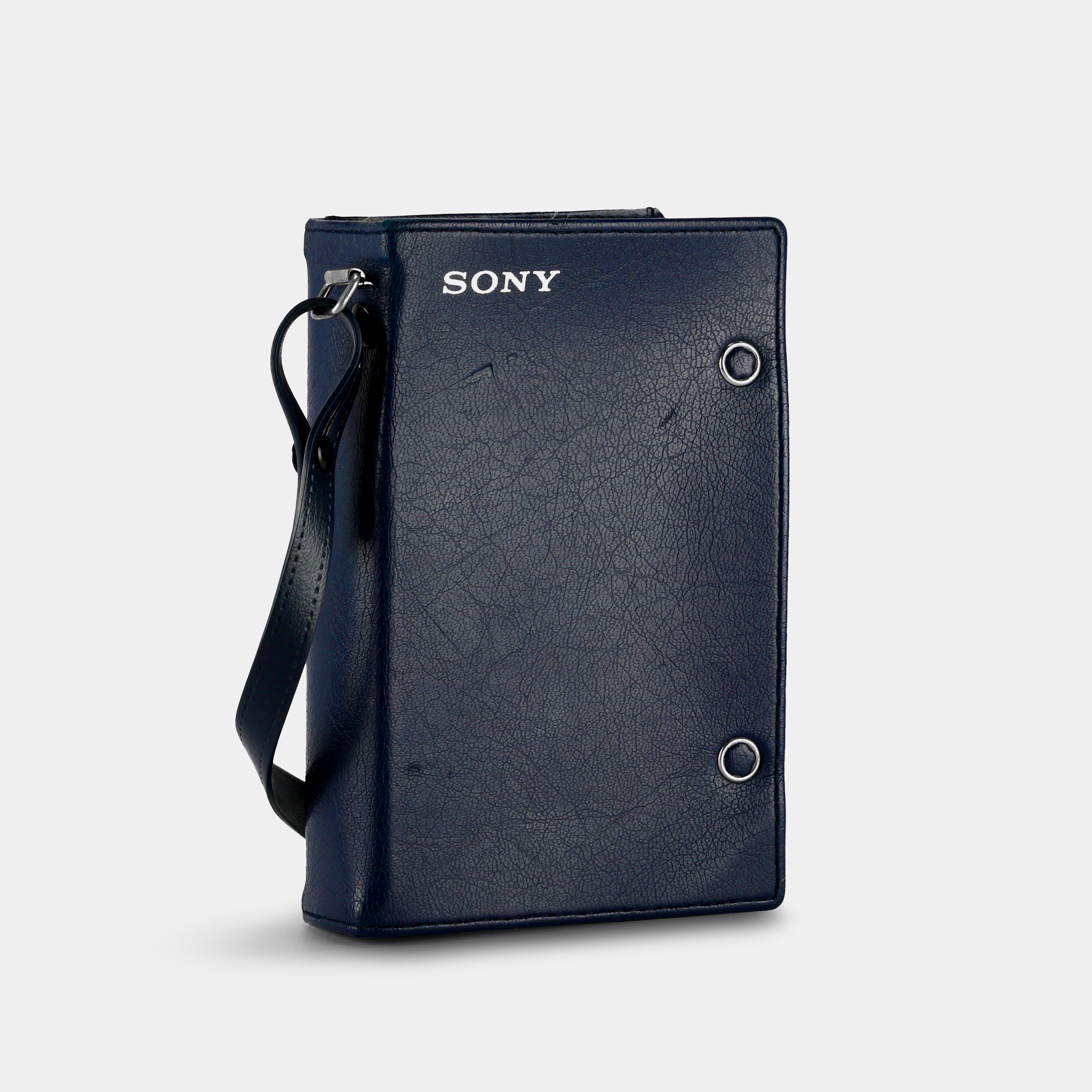 Sony TPS-L2 Blue Leather Portable Cassette Player Case with Strap