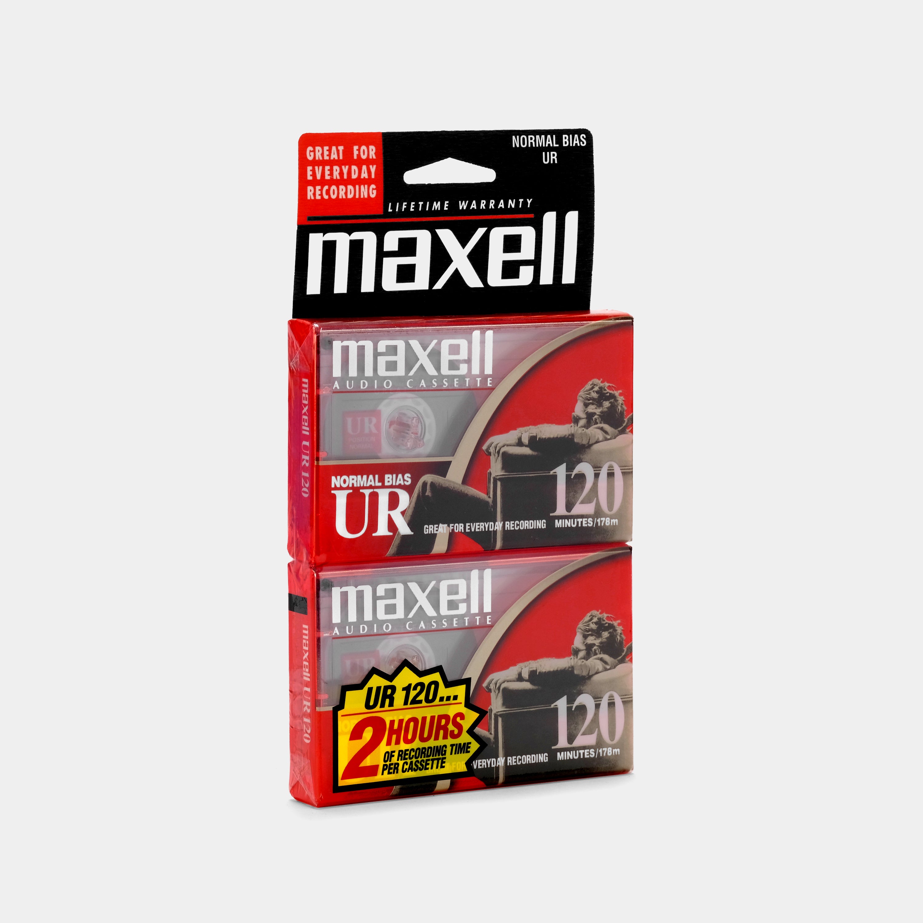Maxell UR 120 Type I 120 Min Blank Cassette Tapes (2 Pack)