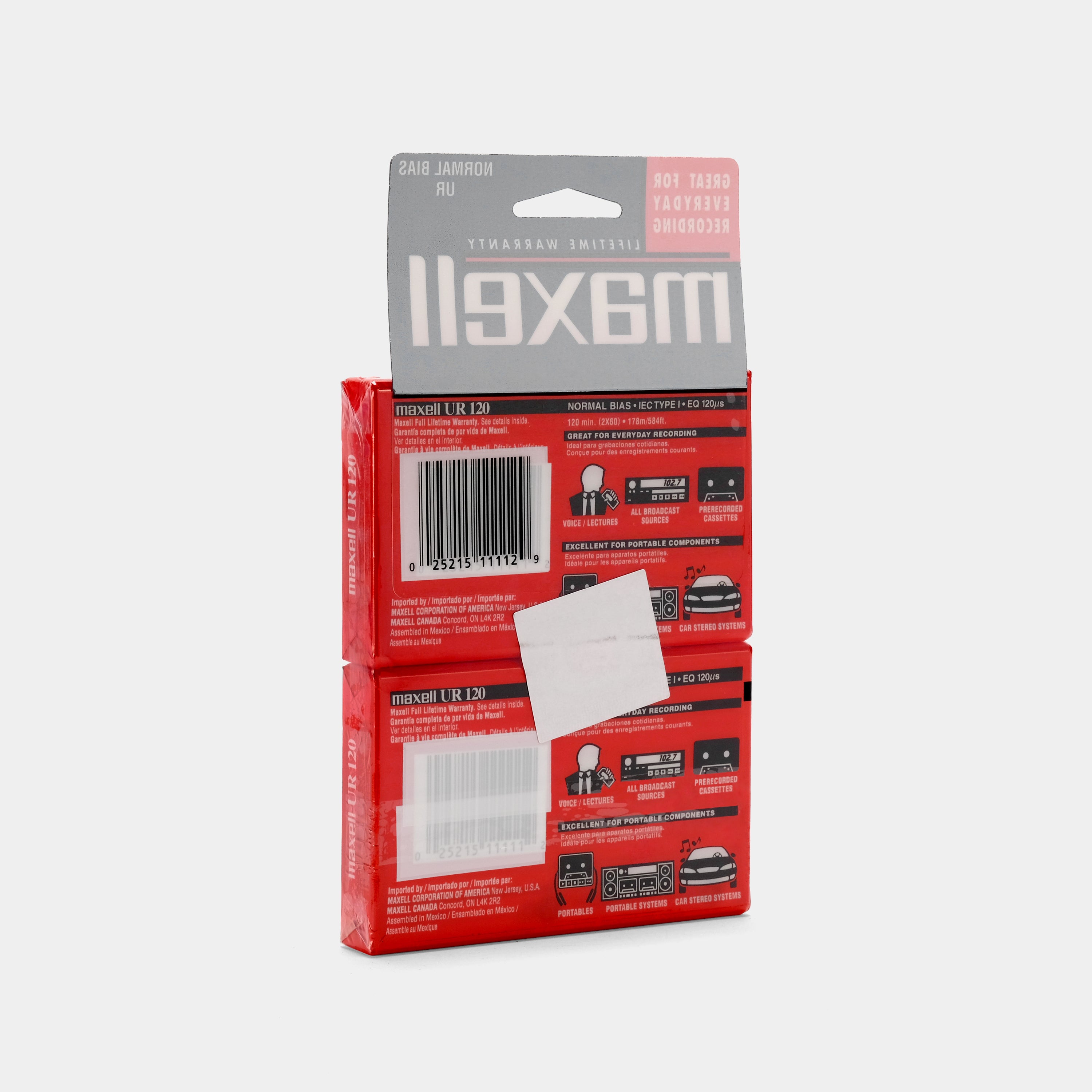 Maxell UR 120 Type I 120 Min Blank Cassette Tapes (2 Pack)