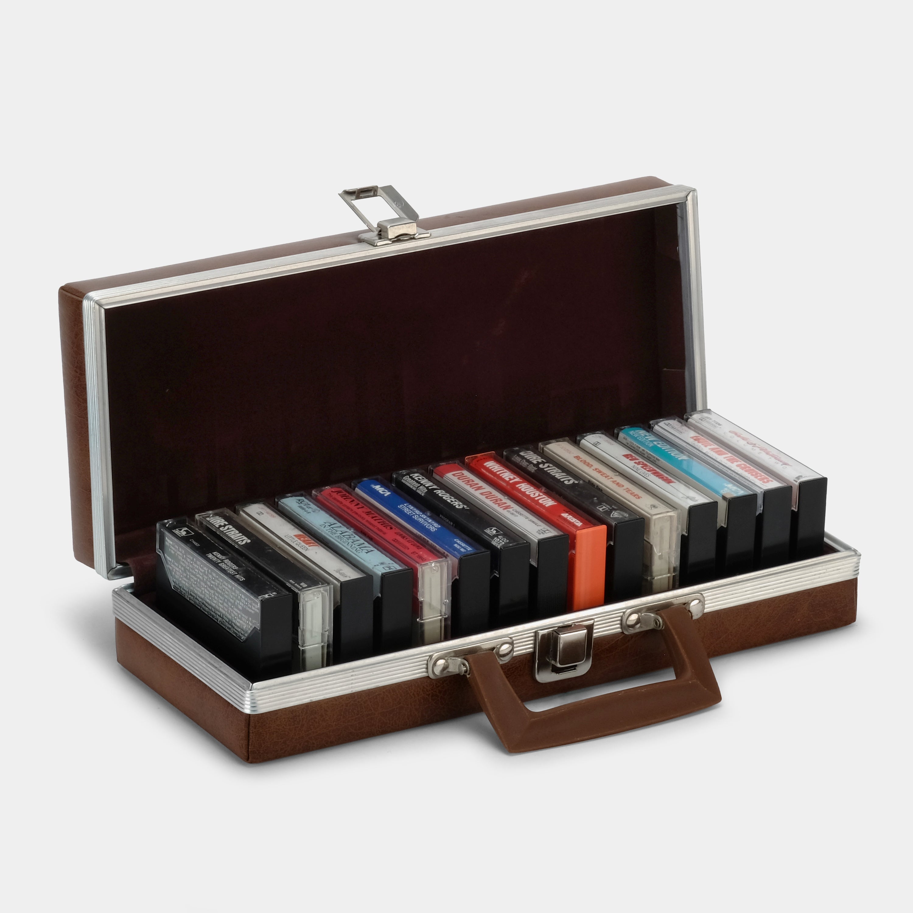 Brown Leather Cassette Tape Storage Case