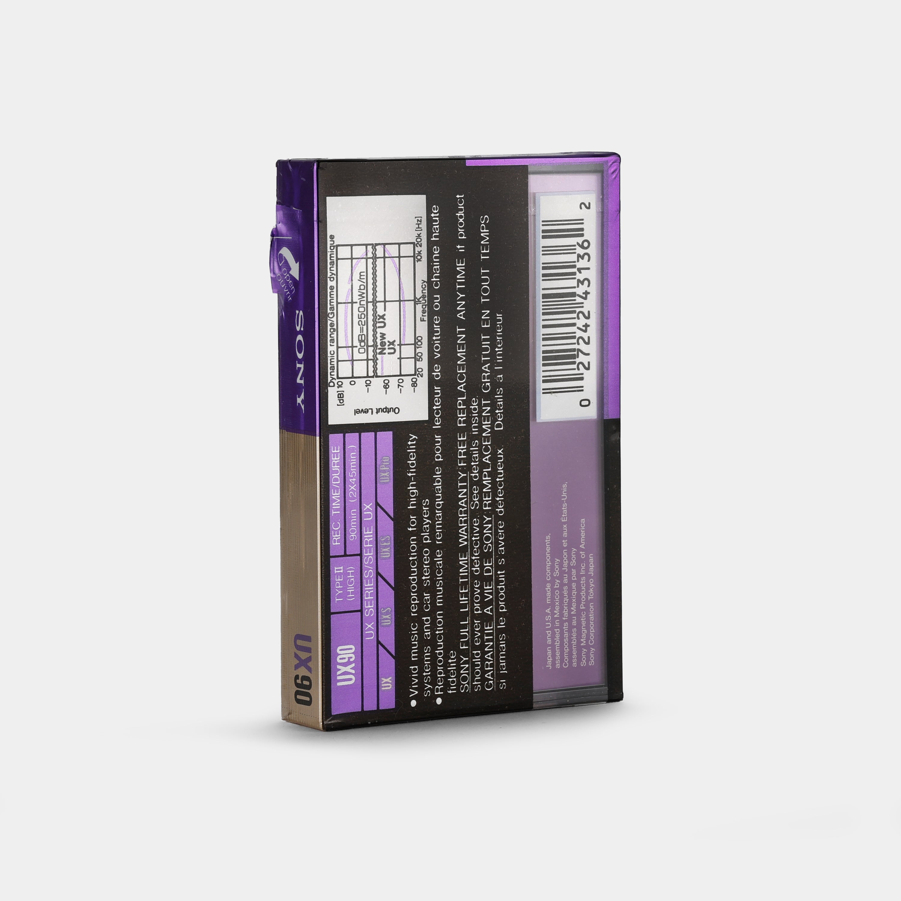 Sony UX90 High Bias Type II 90 Min Blank Recordable Cassette Tape