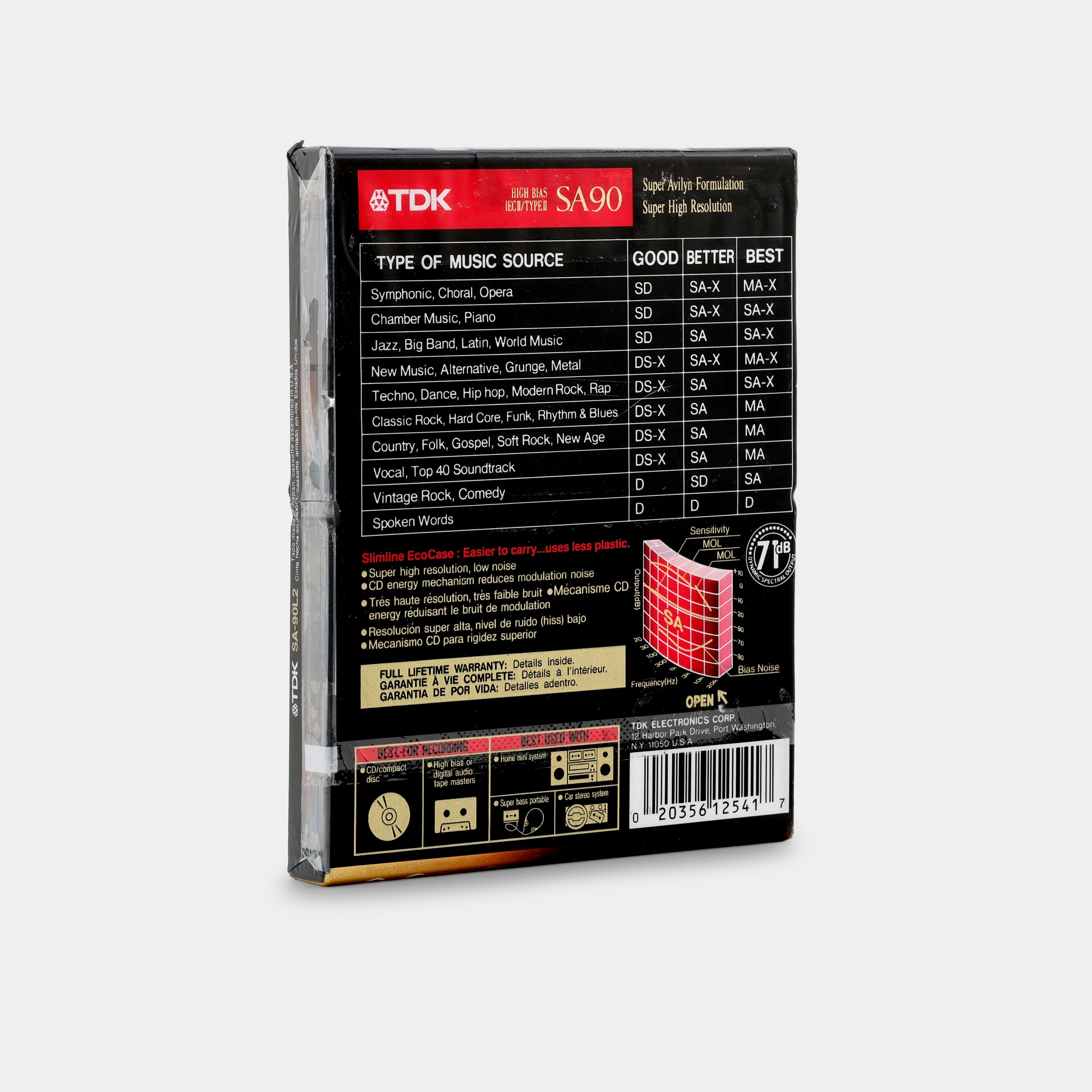 TDK SA90 Type II 90 Min Blank Recordable Cassette Tape in Slimline Eco Case (2 Pack)
