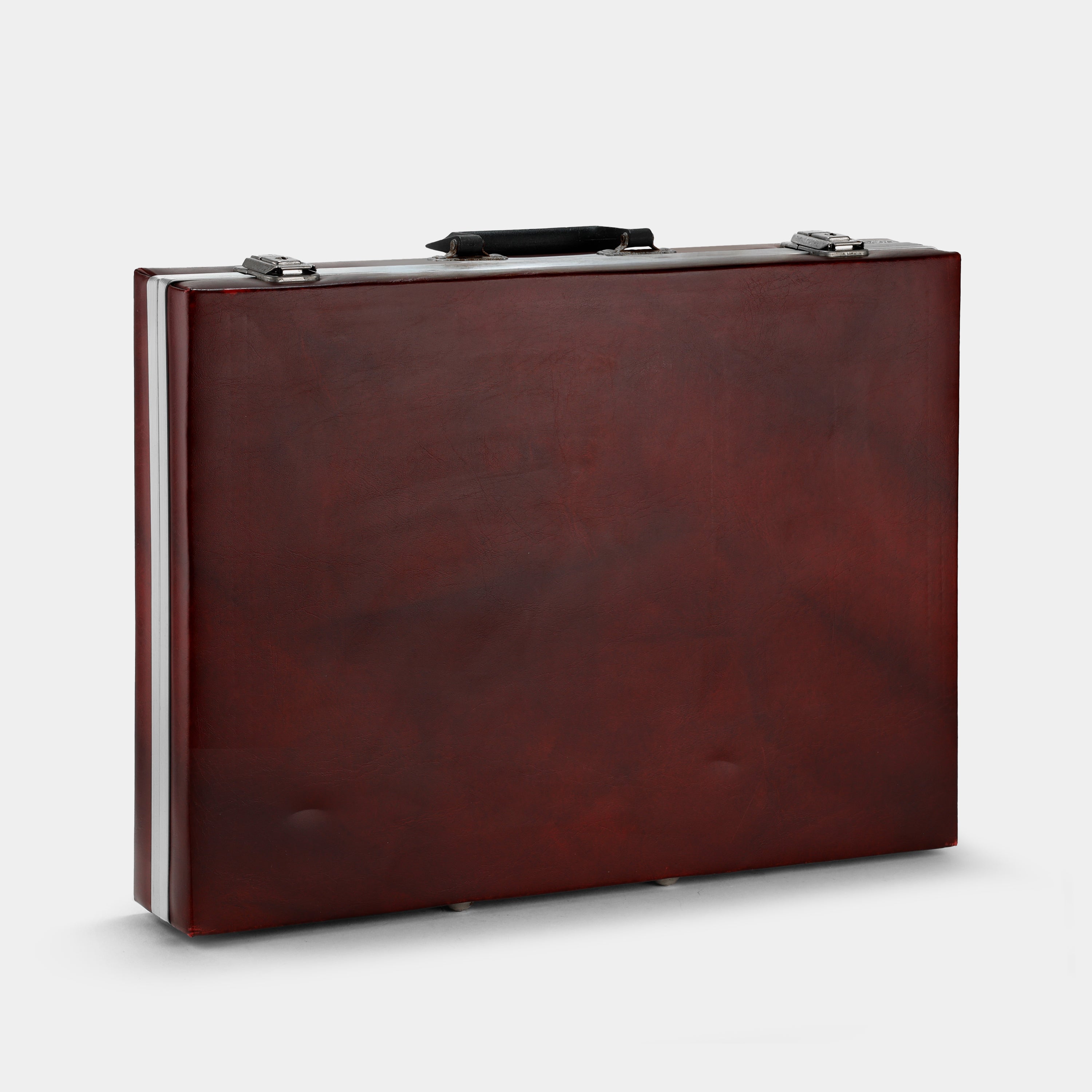 Red Vinyl Cassette Tape Storage Suitcase