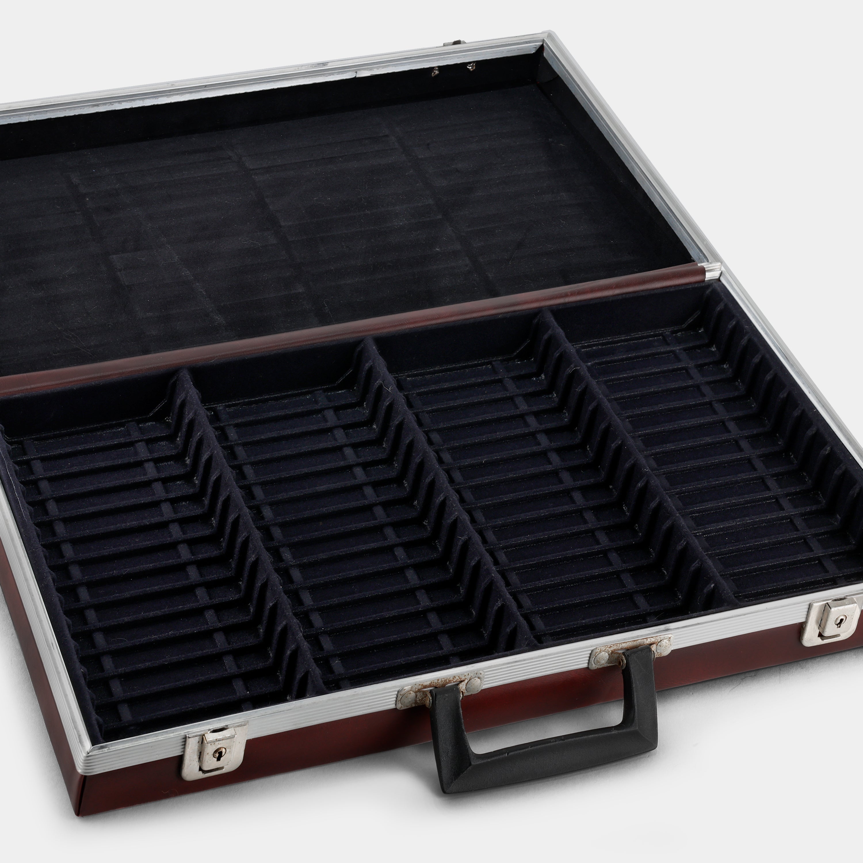 Red Vinyl Cassette Tape Storage Suitcase