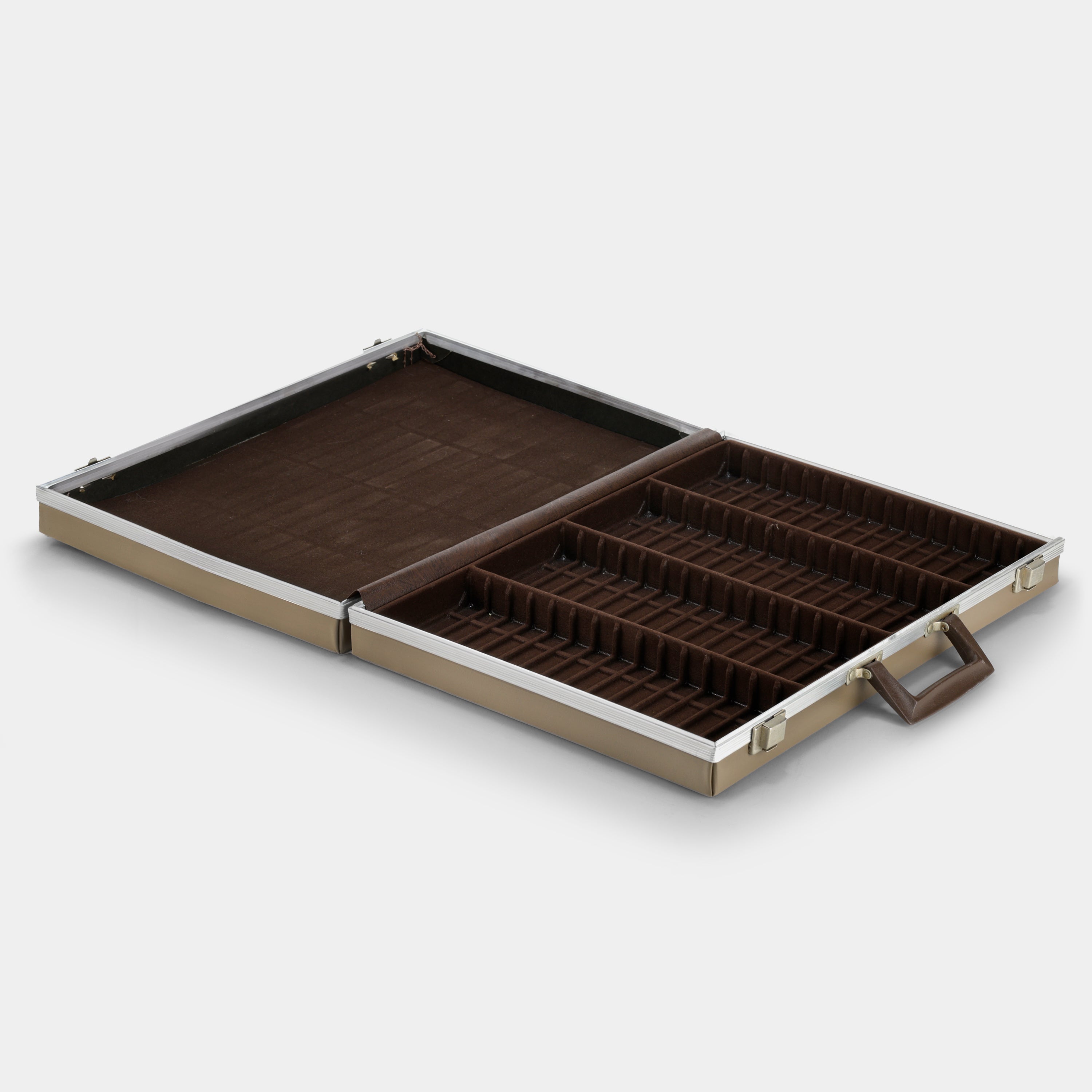 Brown Vinyl Cassette Tape Storage Suitcase