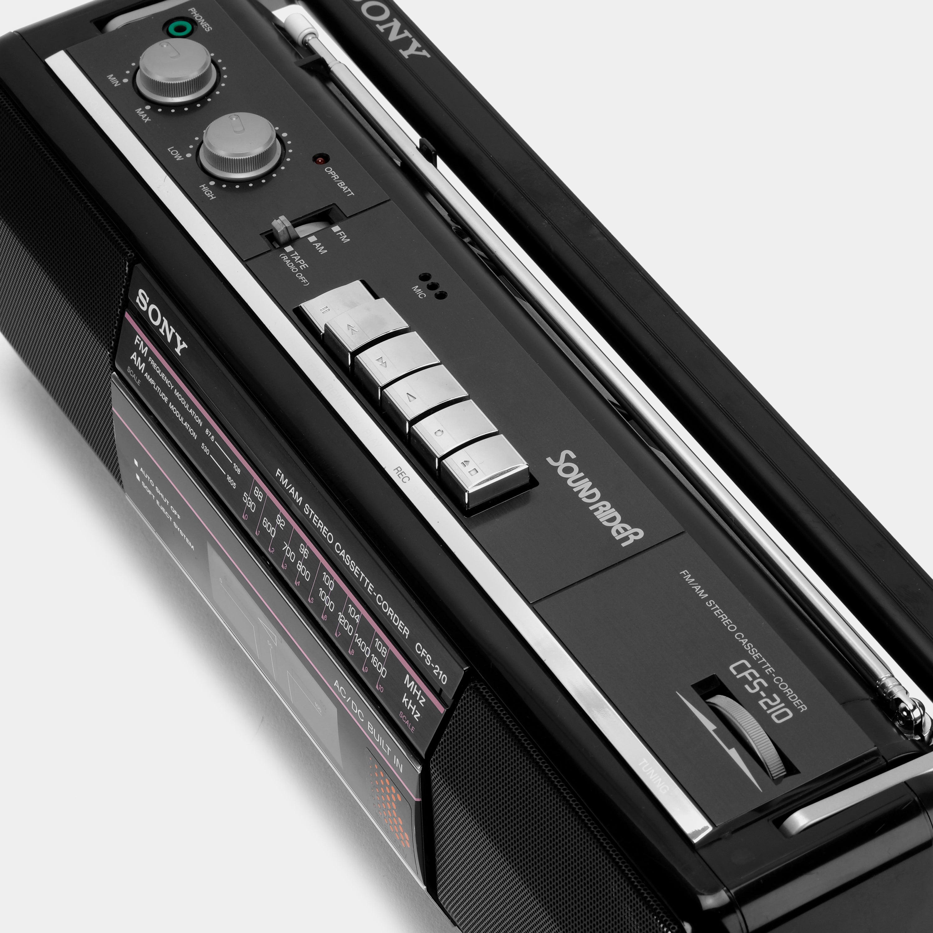 Sony Sound Rider CFS-210 FM/AM Stereo Cassette-Corder Boombox