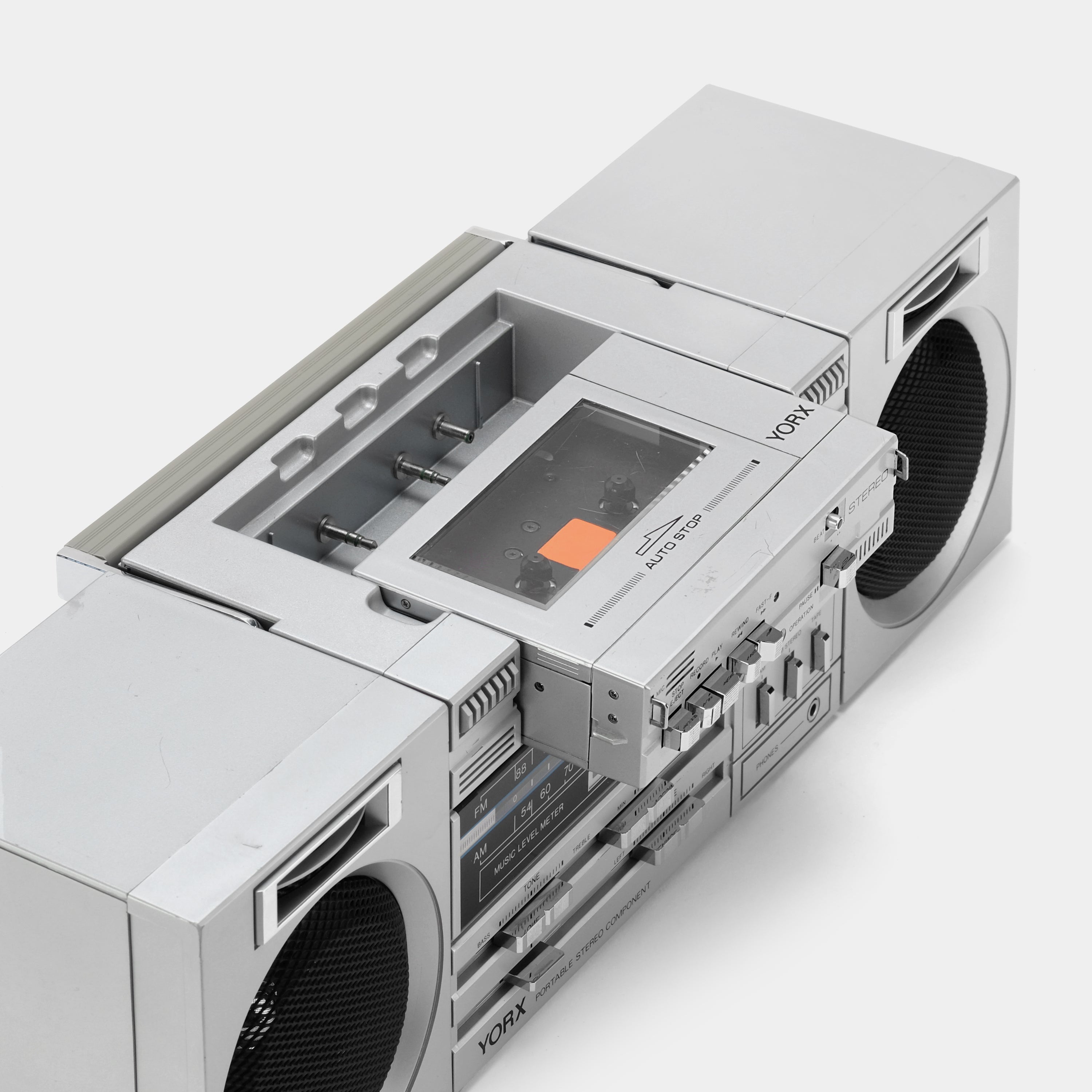 Yorx BP-04R AM/FM Stereo Boombox Cassette Recorder and Player