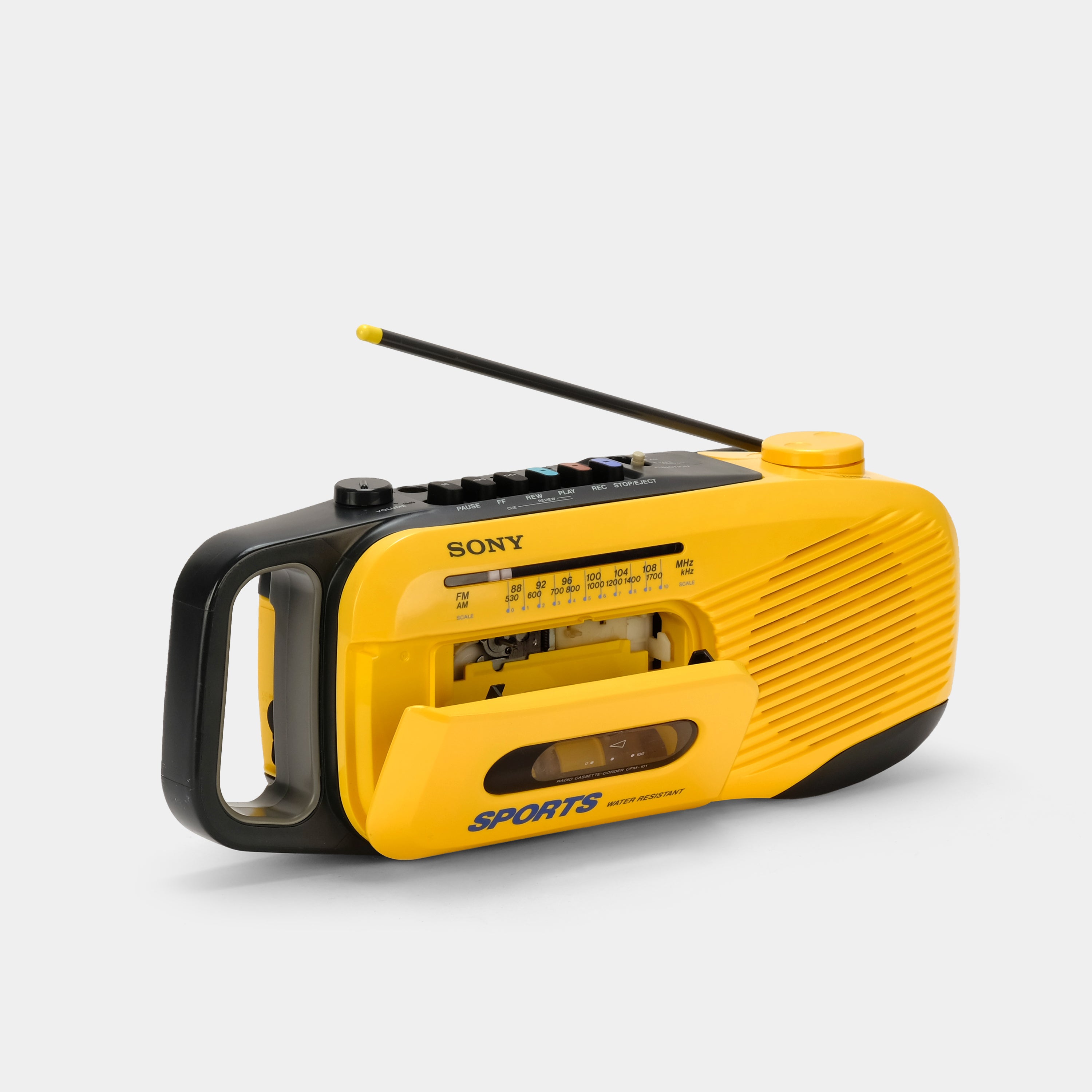 Sony Sports CFM-101 AM/FM Yellow Boombox Cassette Recorder and Player
