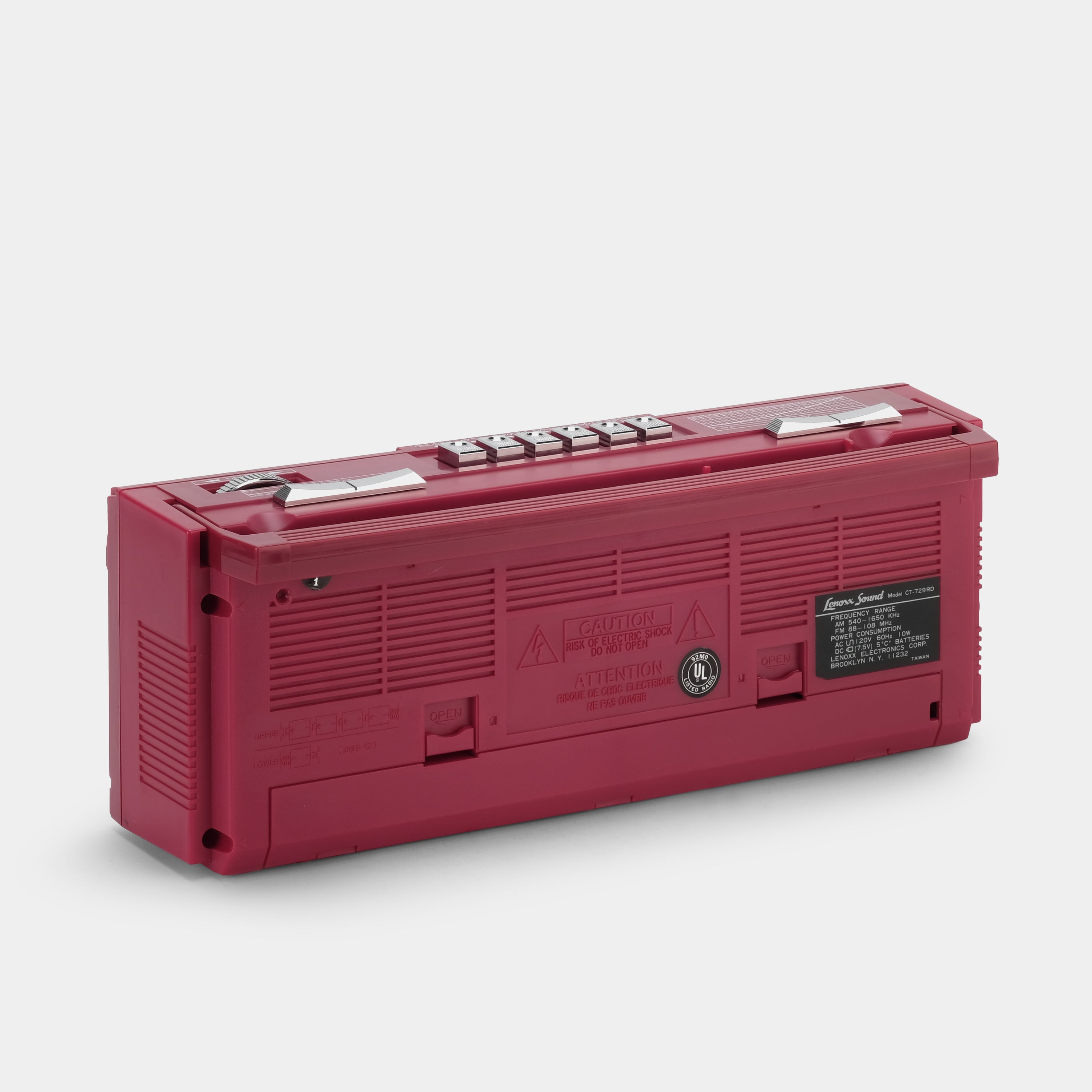 Lenoxx Sound CT-729RD Stereo Radio Boombox Cassette Recorder and Player