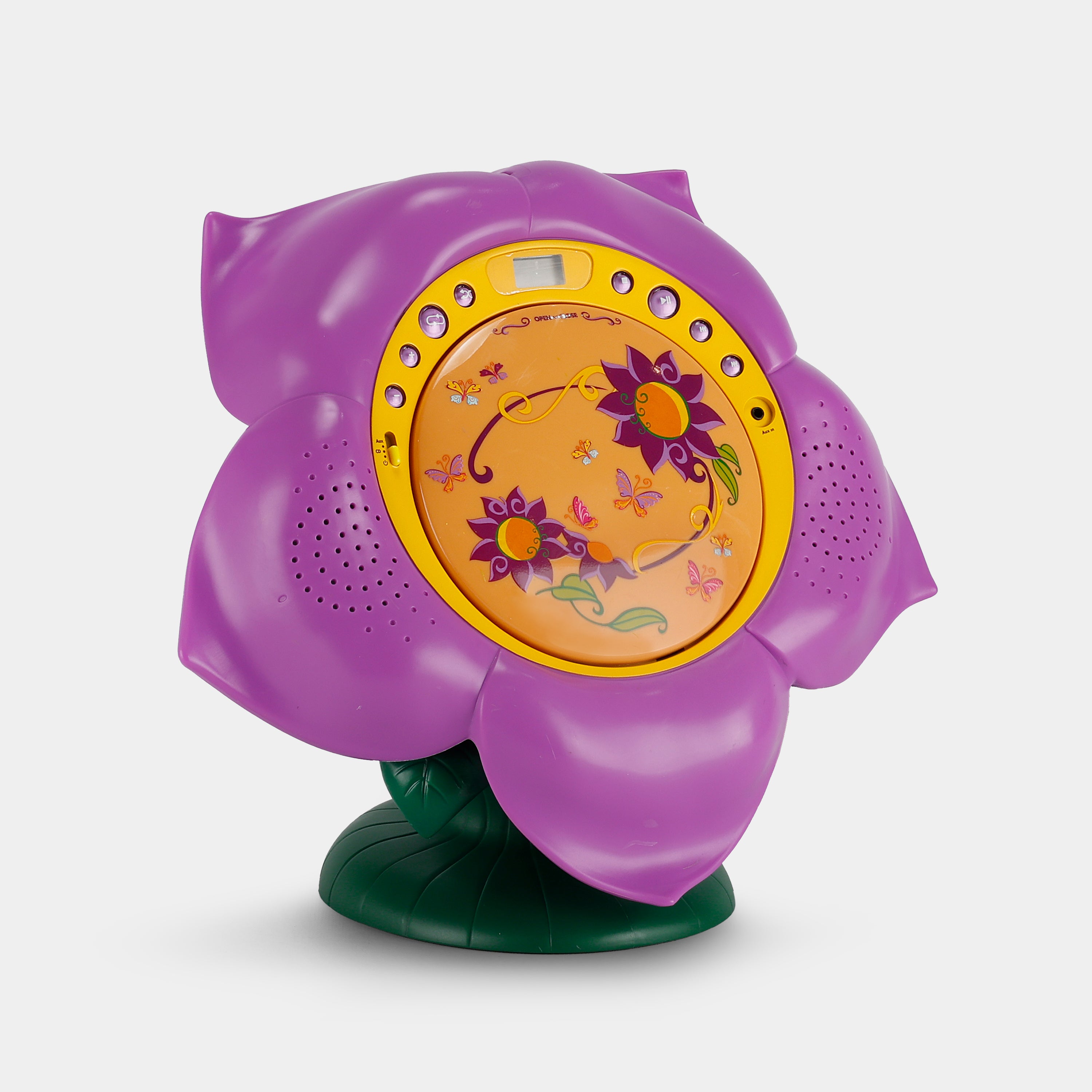 Disney Fairies Tinker Bell & Friends Model F500B Purple Flower CD Player Boombox