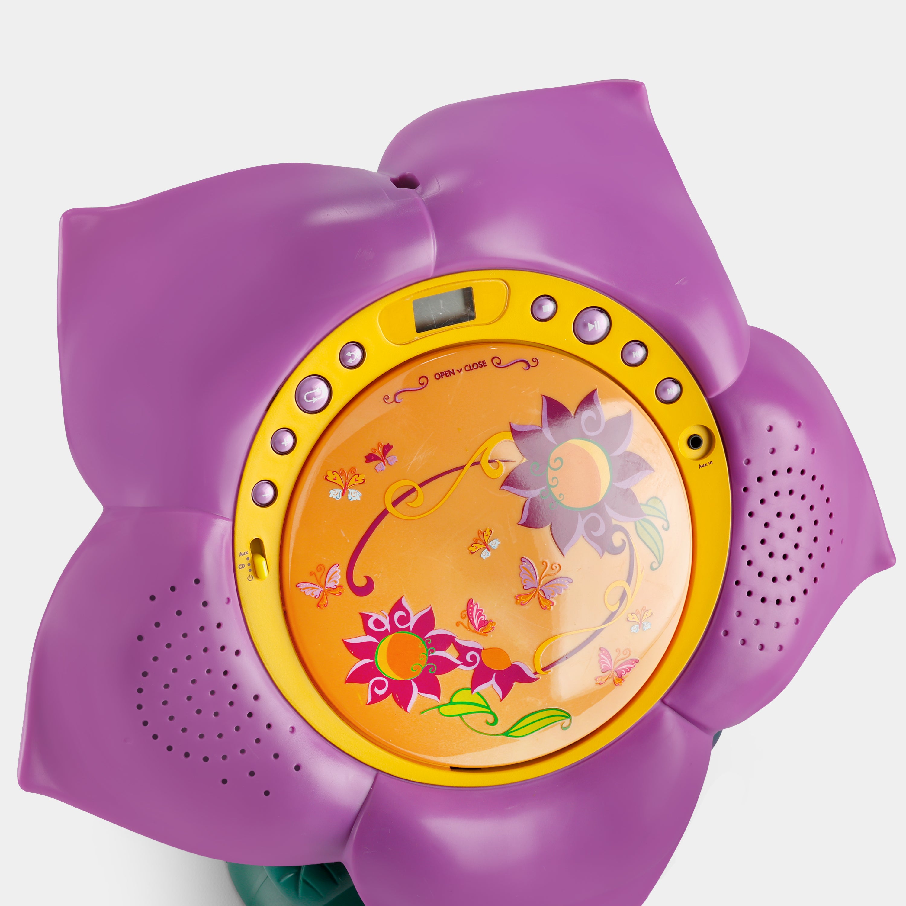 Disney Fairies Tinker Bell & Friends Model F500B Purple Flower CD Player Boombox