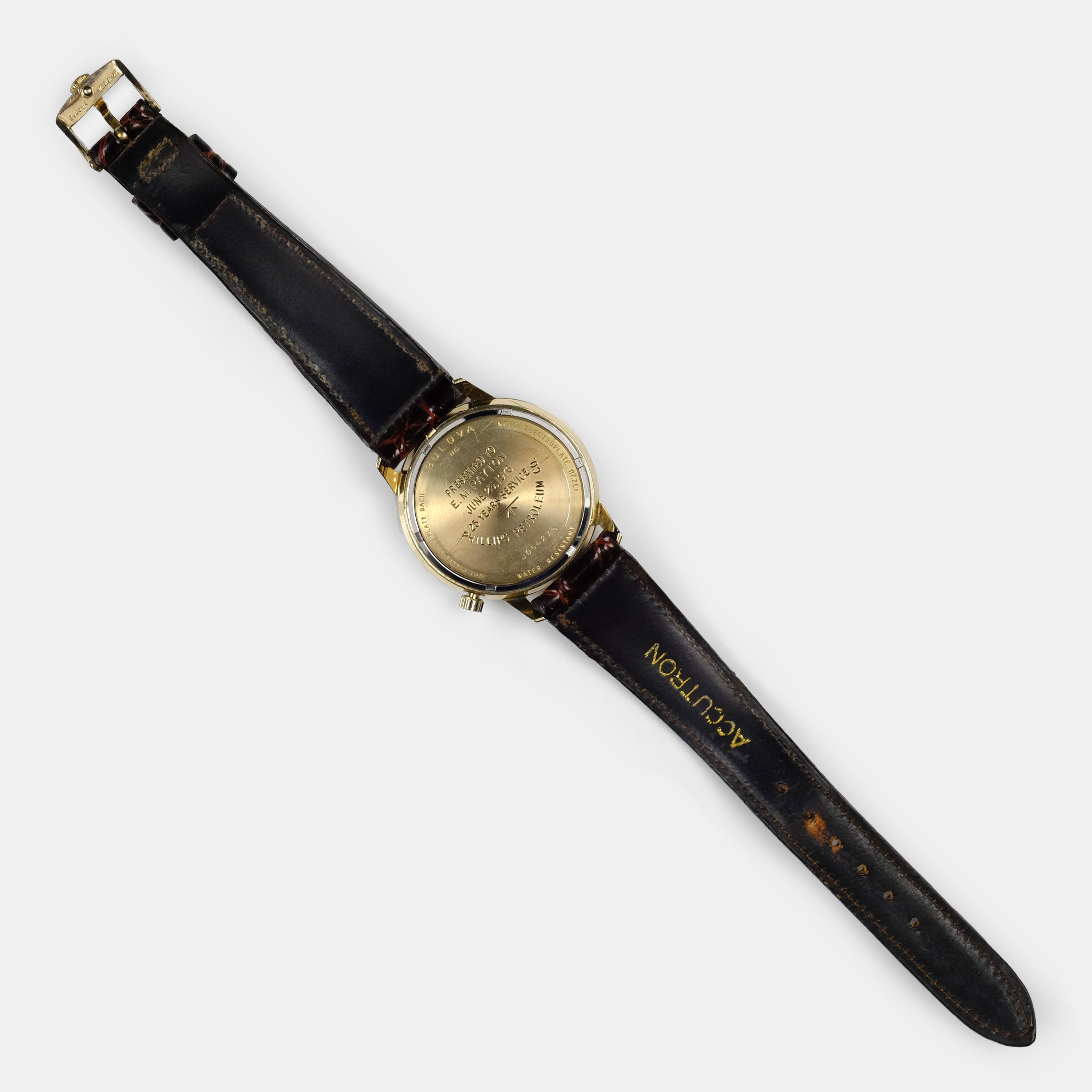 Accutron Calendar "Phillips 66" Award Circa 1975 Wristwatch