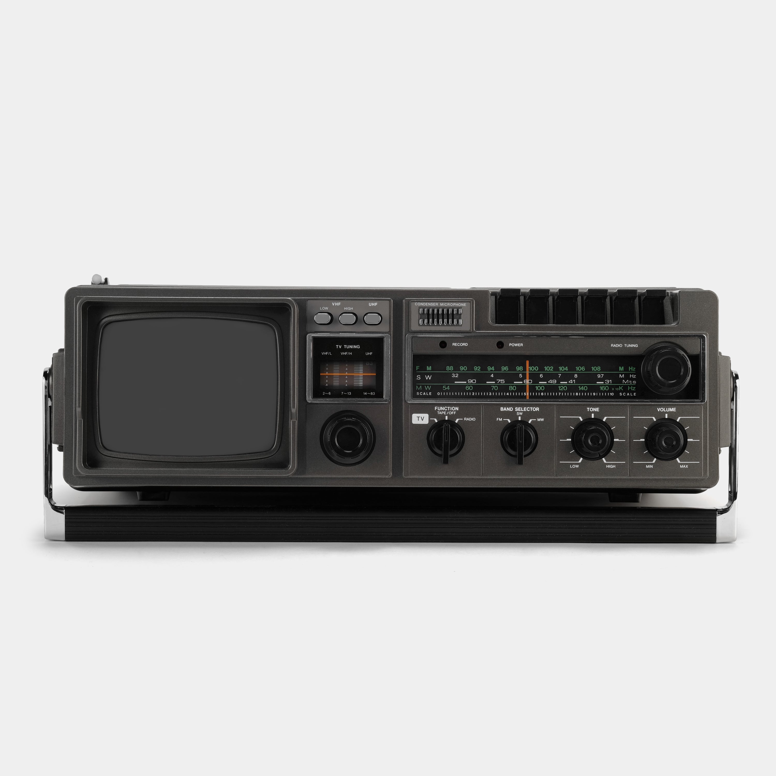Broksonic CIRT-1818 5 Inch Black & White TV with Radio and Cassette Recorder