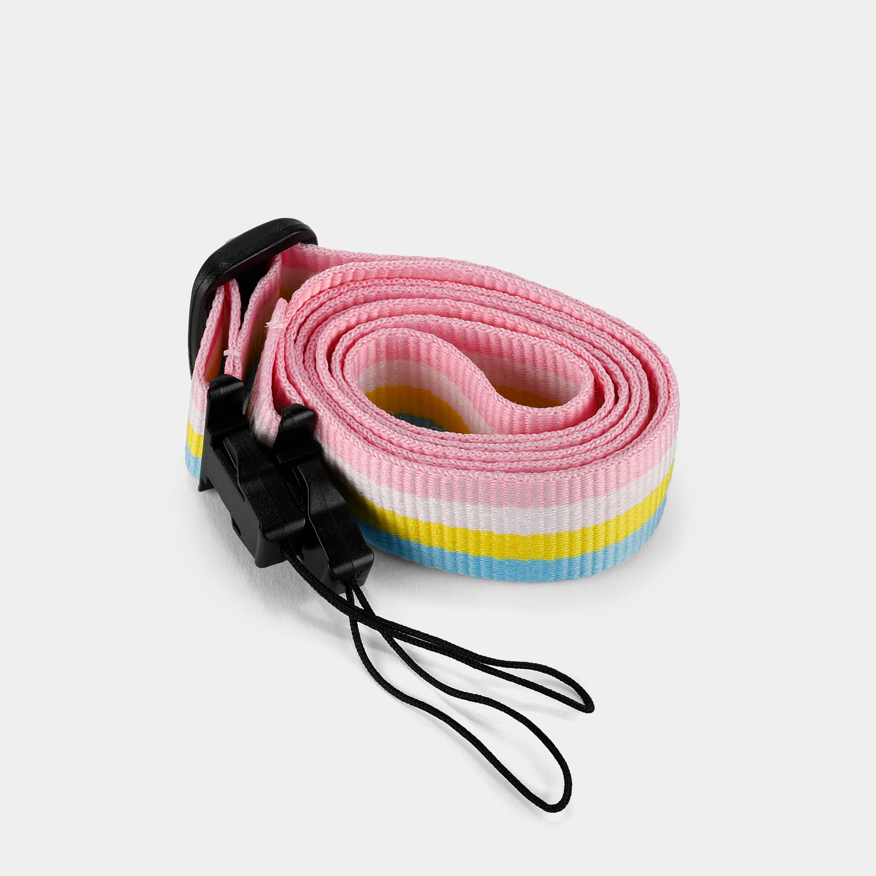 Vintage Pink, White, Yellow and Blue Camera Strap