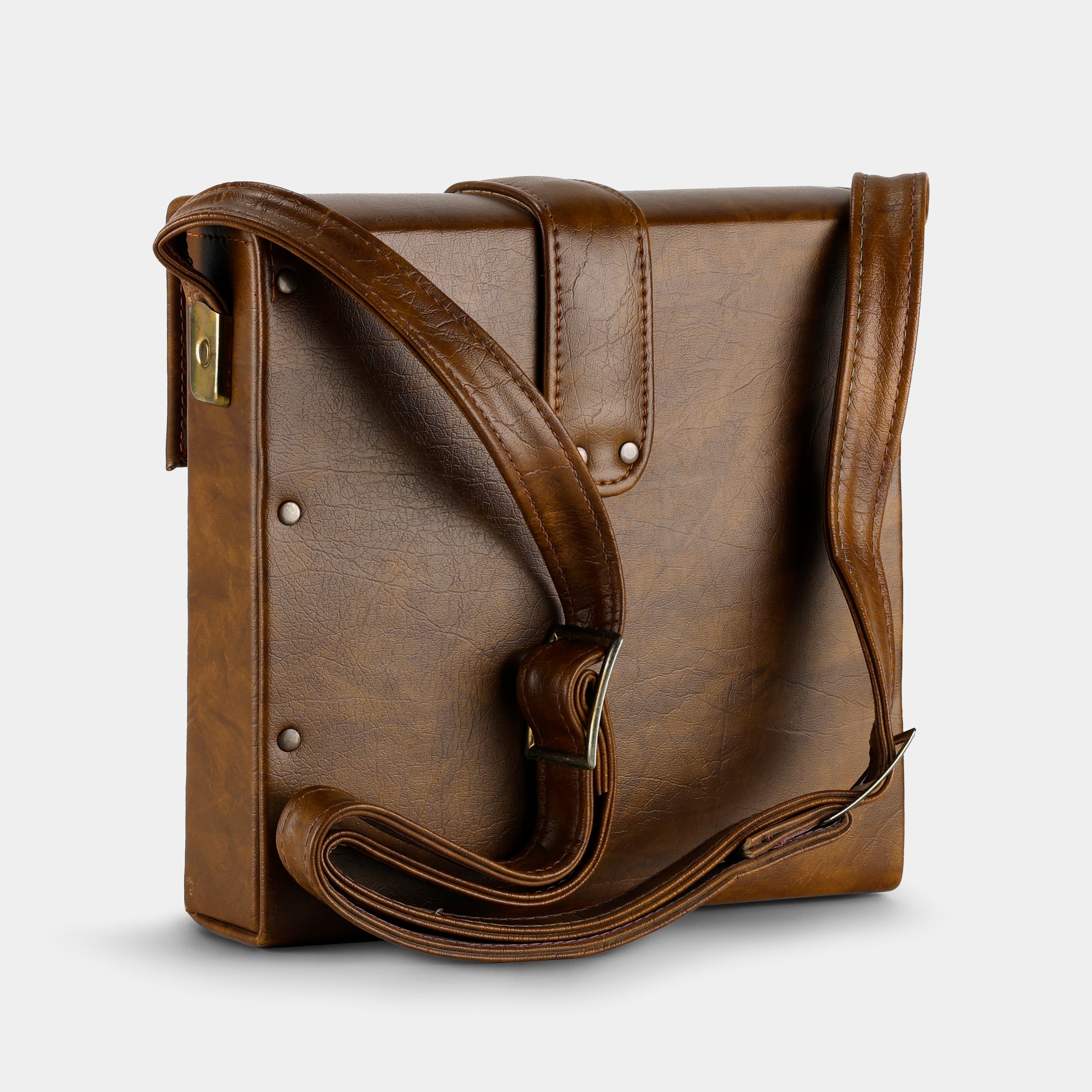 Brown Faux Leather Folding Instant Camera Case