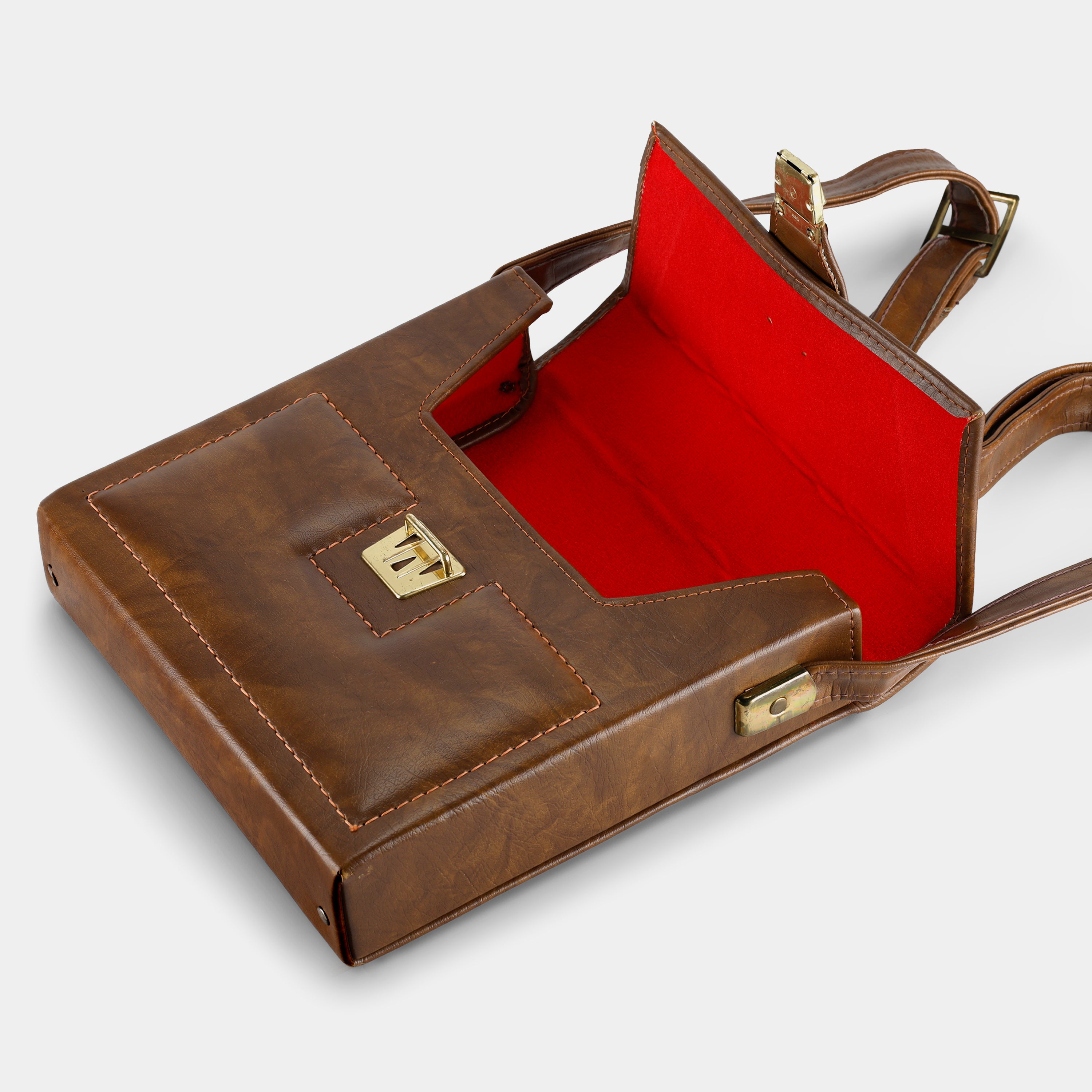 Brown Faux Leather Folding Instant Camera Case