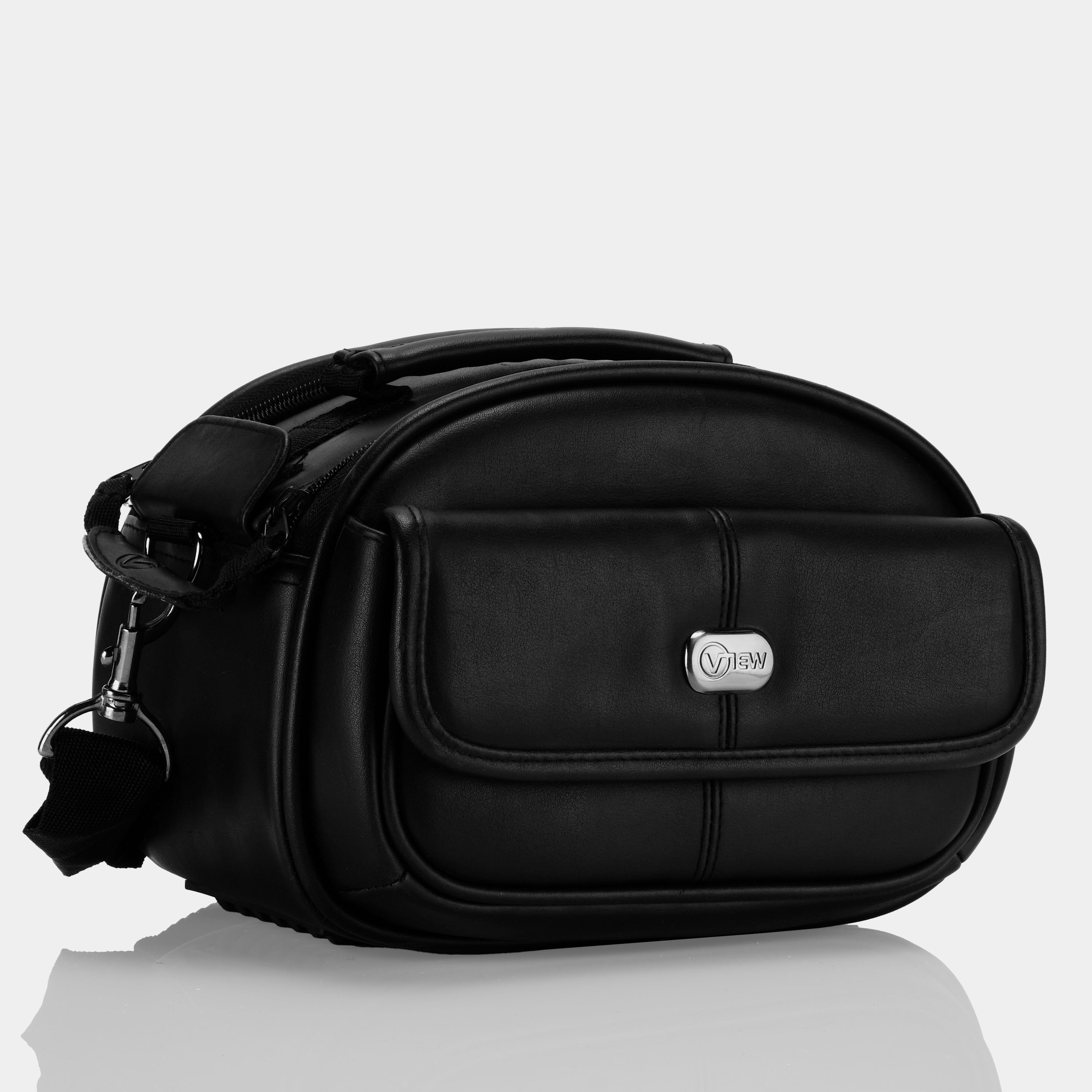 View Black Leather Camera Case