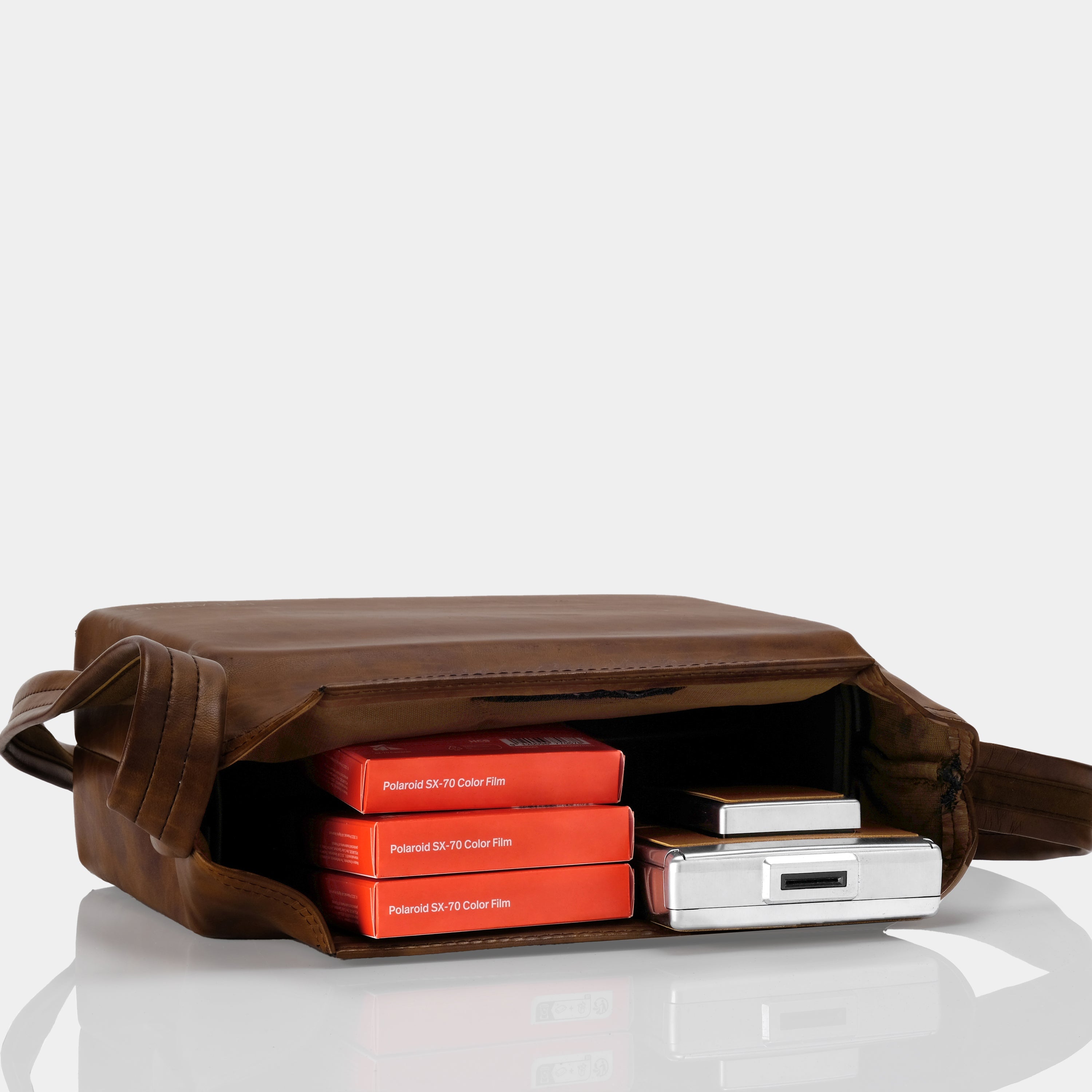 Brown Vinyl Polaroid Instant Camera Case