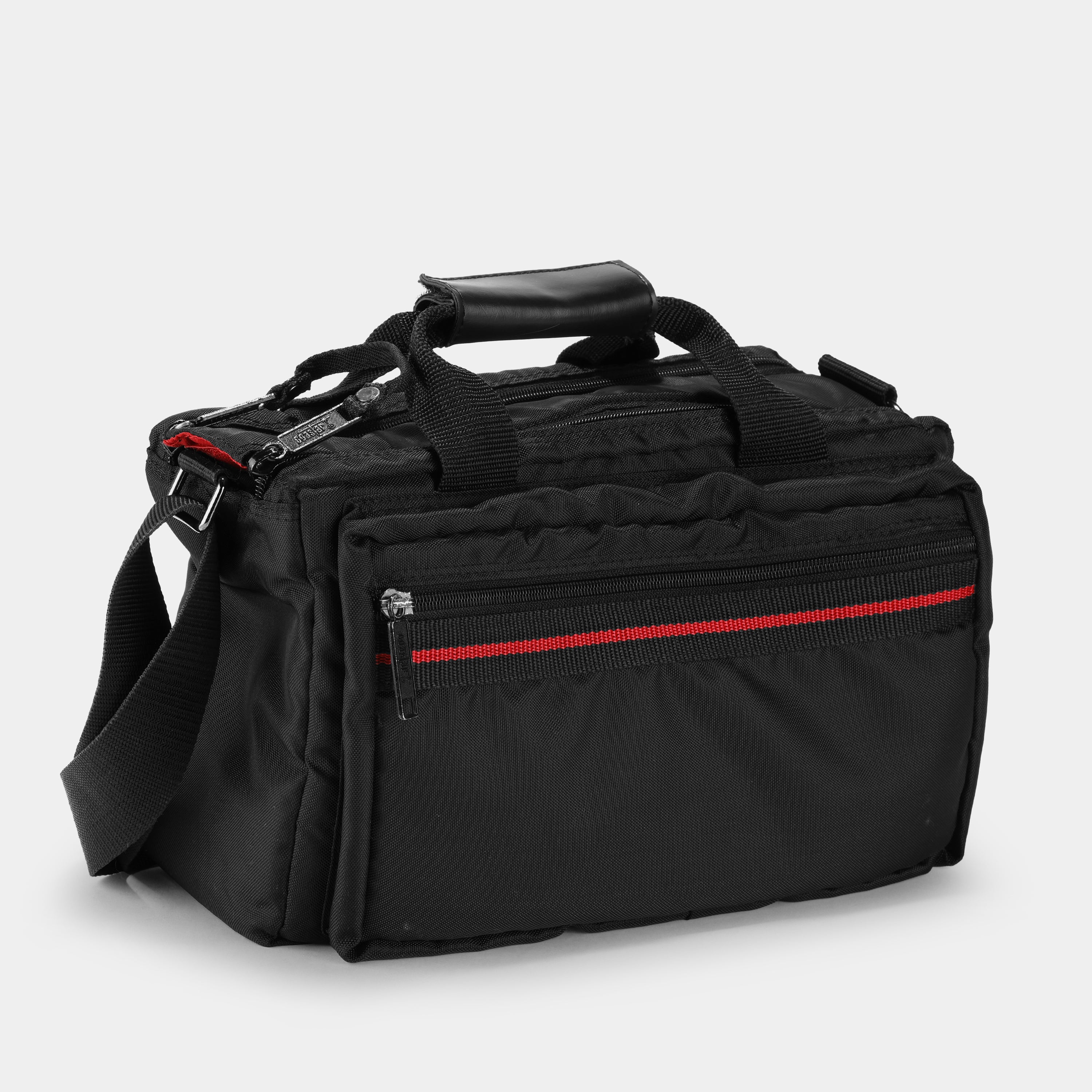 Vintage Black with Red Stripe Camera Bag