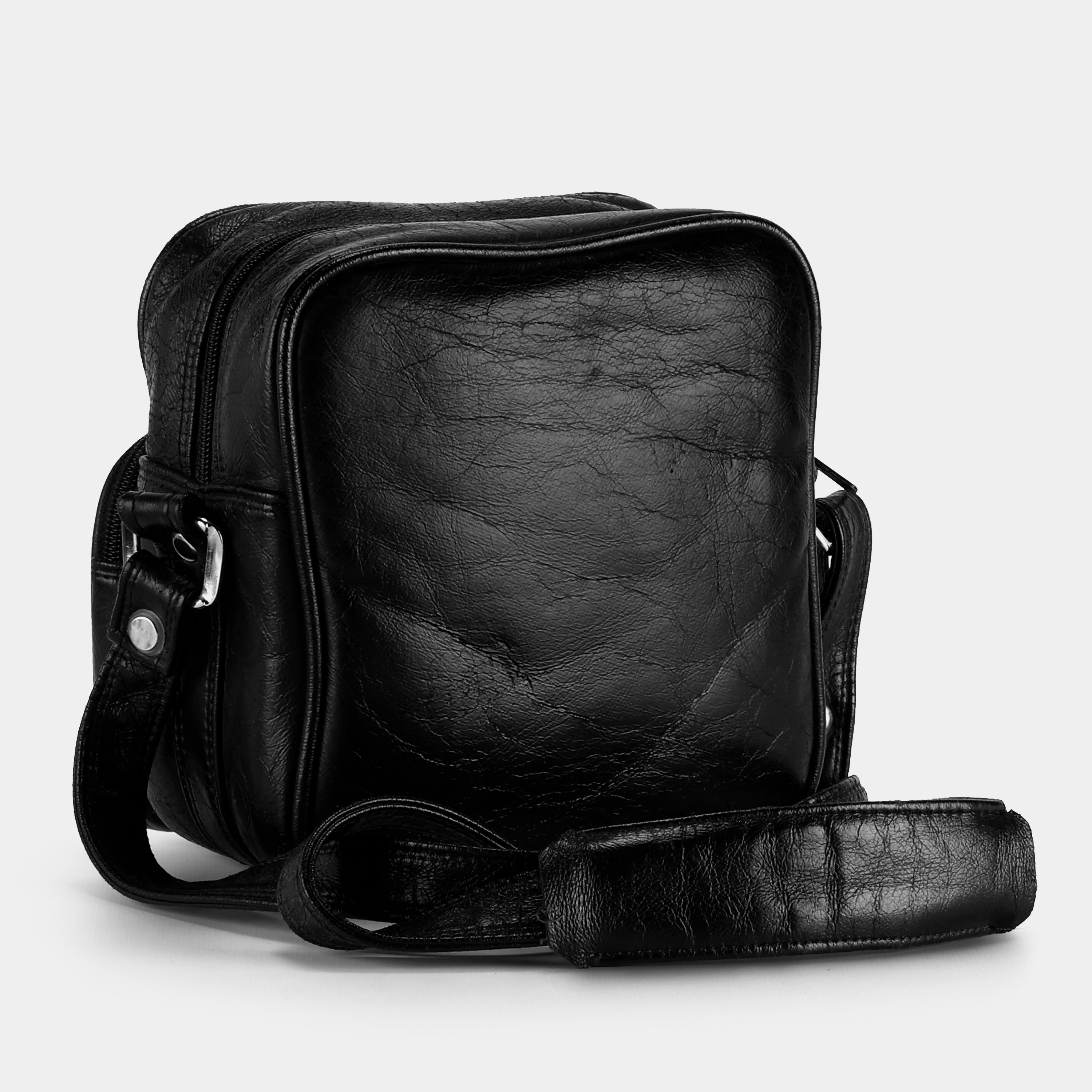 Black Vintage Leather Camera Bag