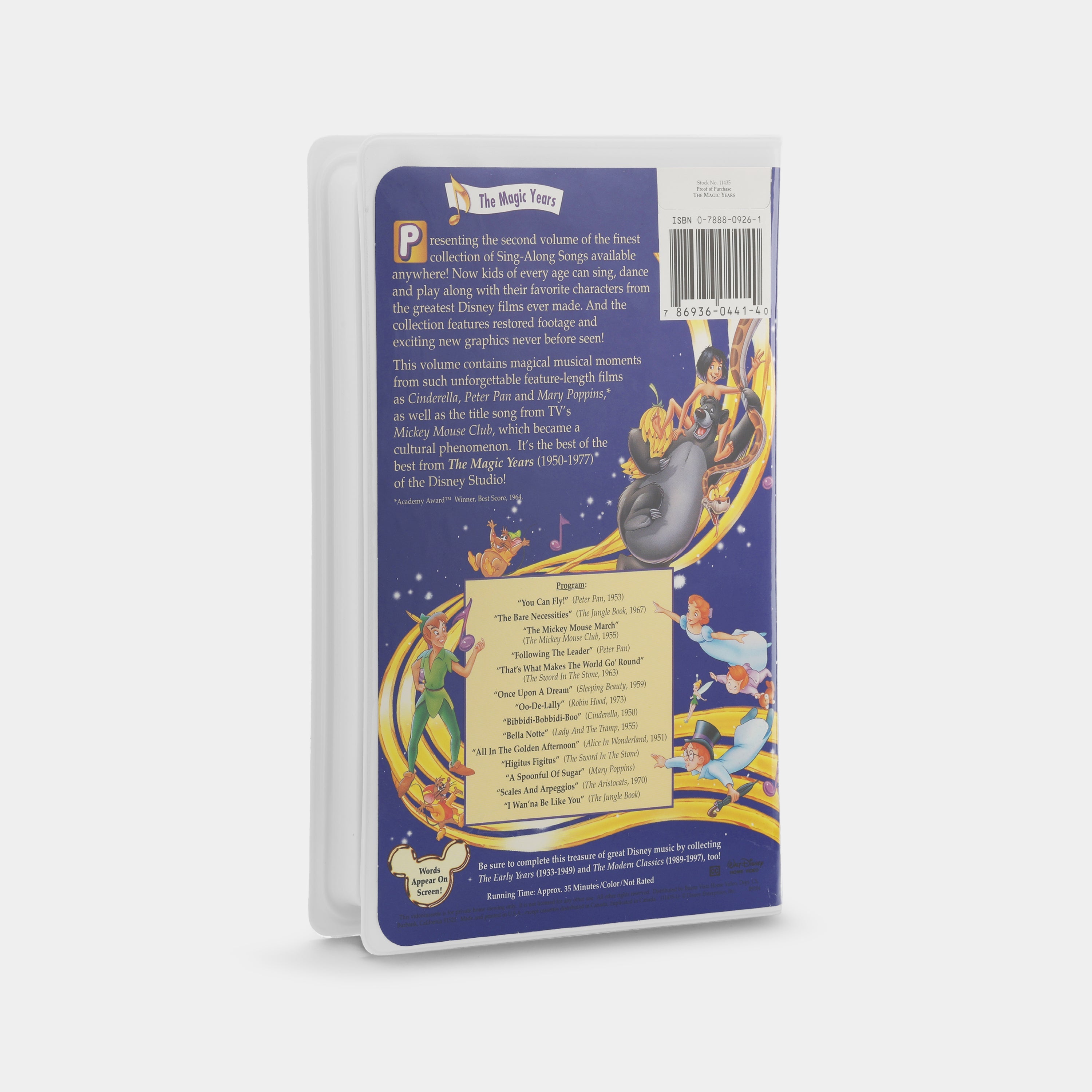 Disney Sing-Along Songs: Collection of All-Time Favorites - The Magic Years VHS Tape
