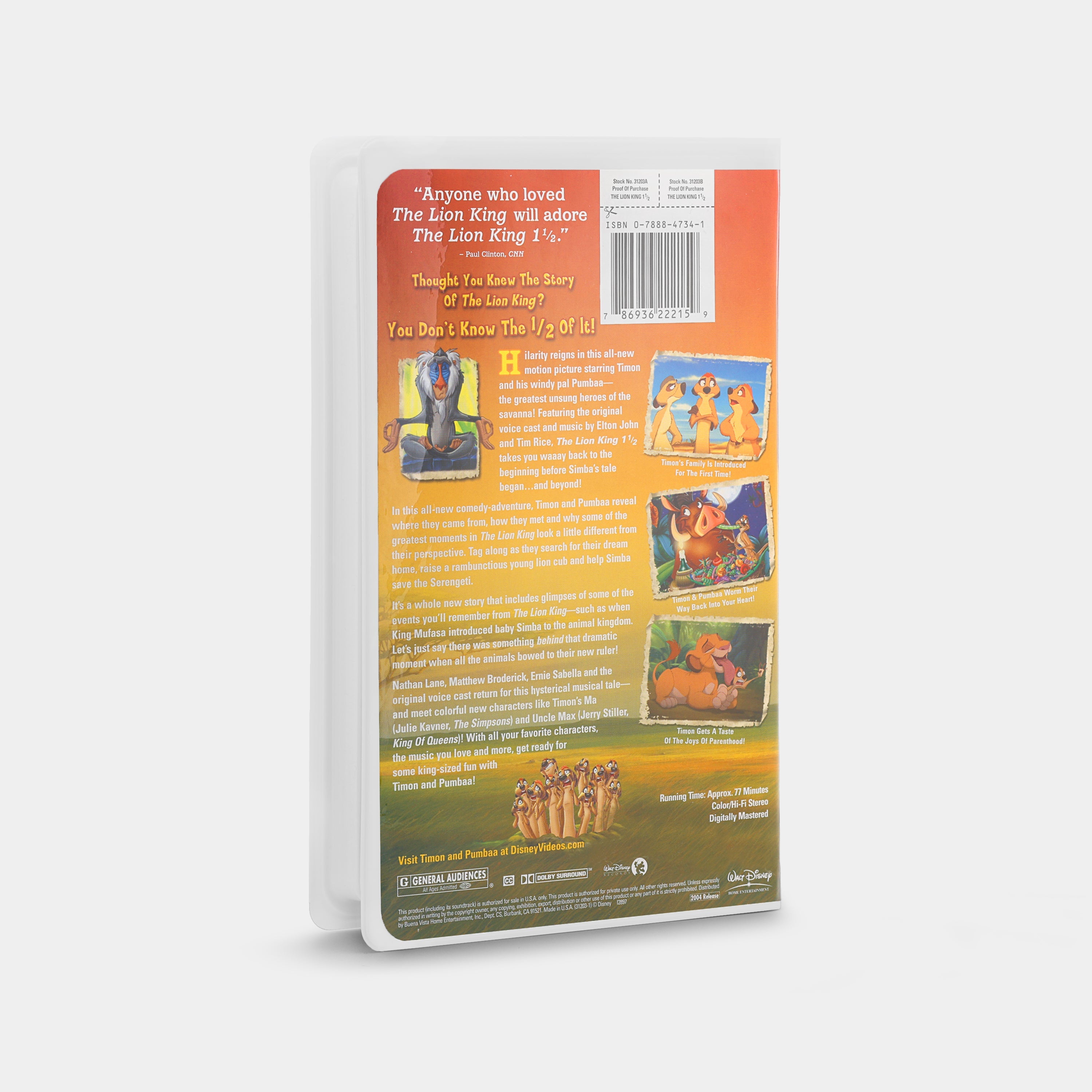 The Lion King 1½ VHS Tape