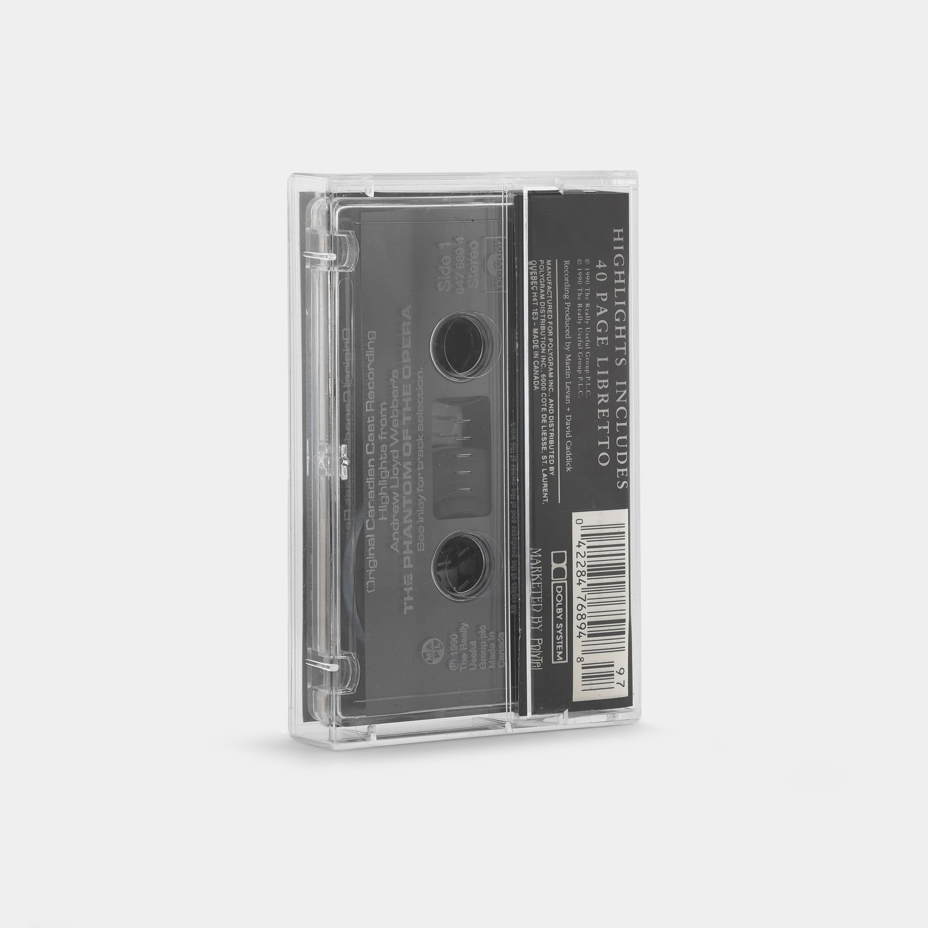 Original Canadian Cast, Andrew Lloyd Webber - Highlights From The Phantom Of The Opera - The Original Canadian Cast Recording Cassette Tape