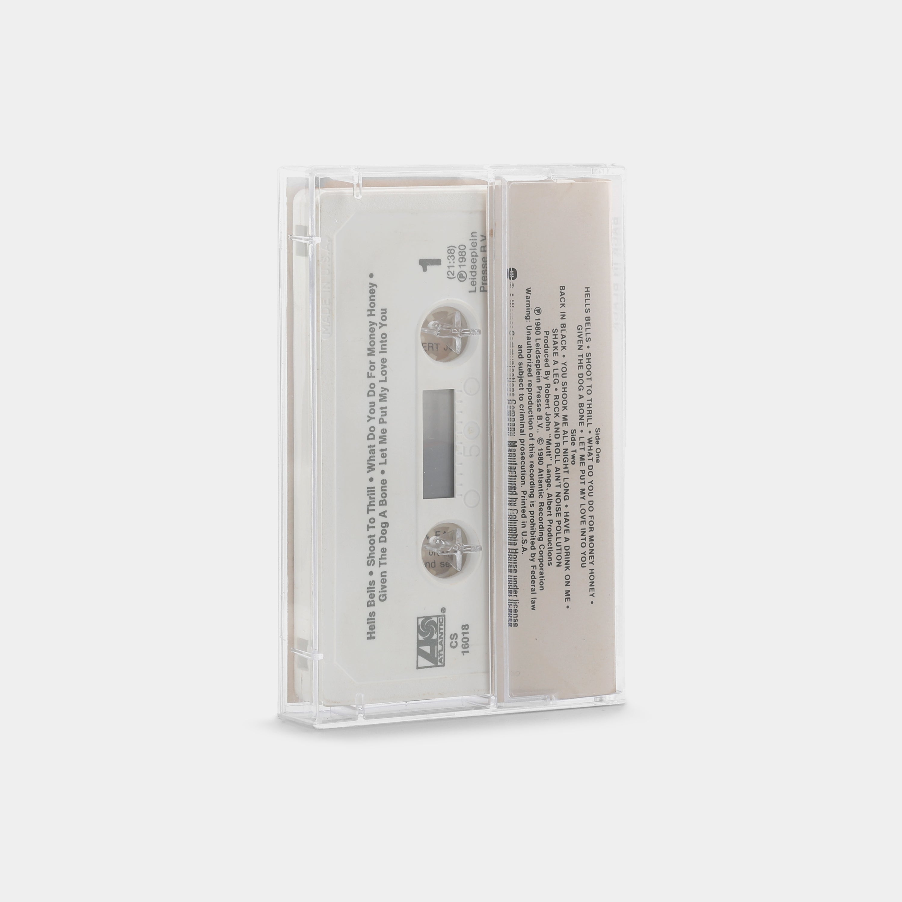 AC/DC - Back in Black Cassette Tape