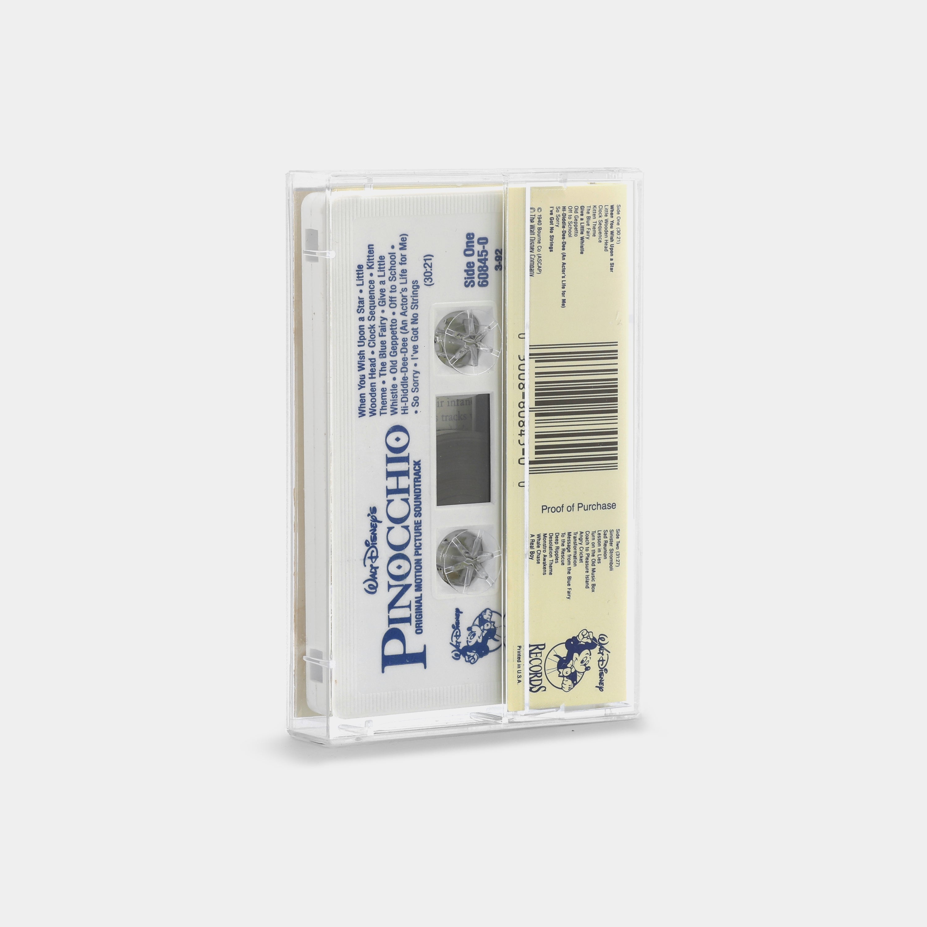 Walt Disney's Pinocchio (Original Motion Picture Soundtrack) Cassette Tape