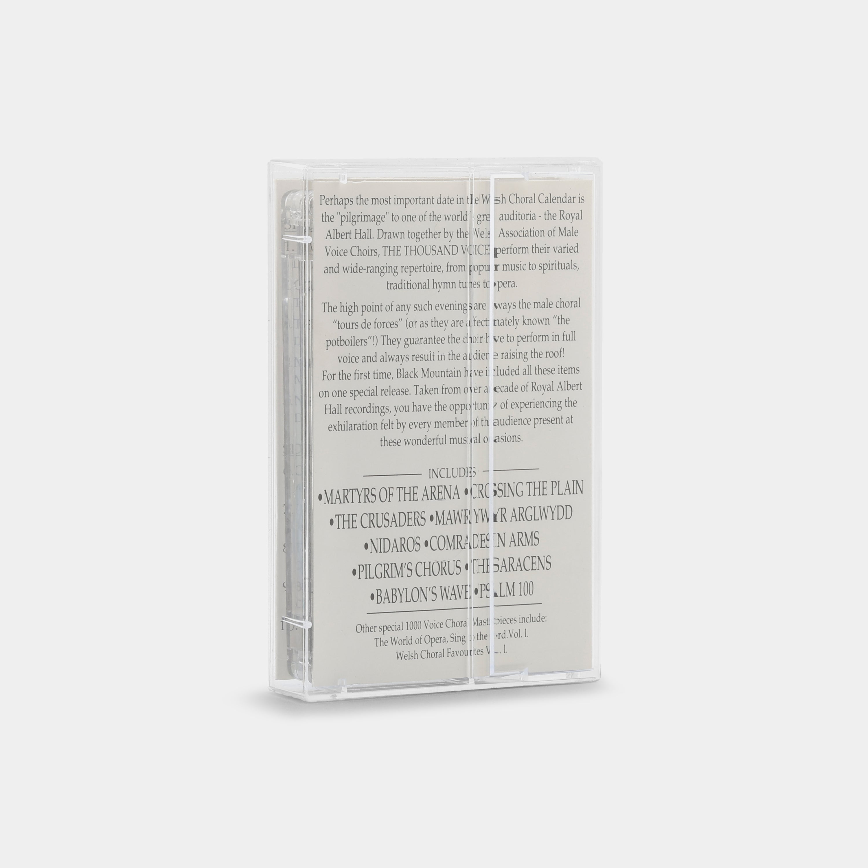 1000 Welsh Male Voices - Choral Masterpieces Vol. 1 At The Royal Albert Hall Cassette Tape