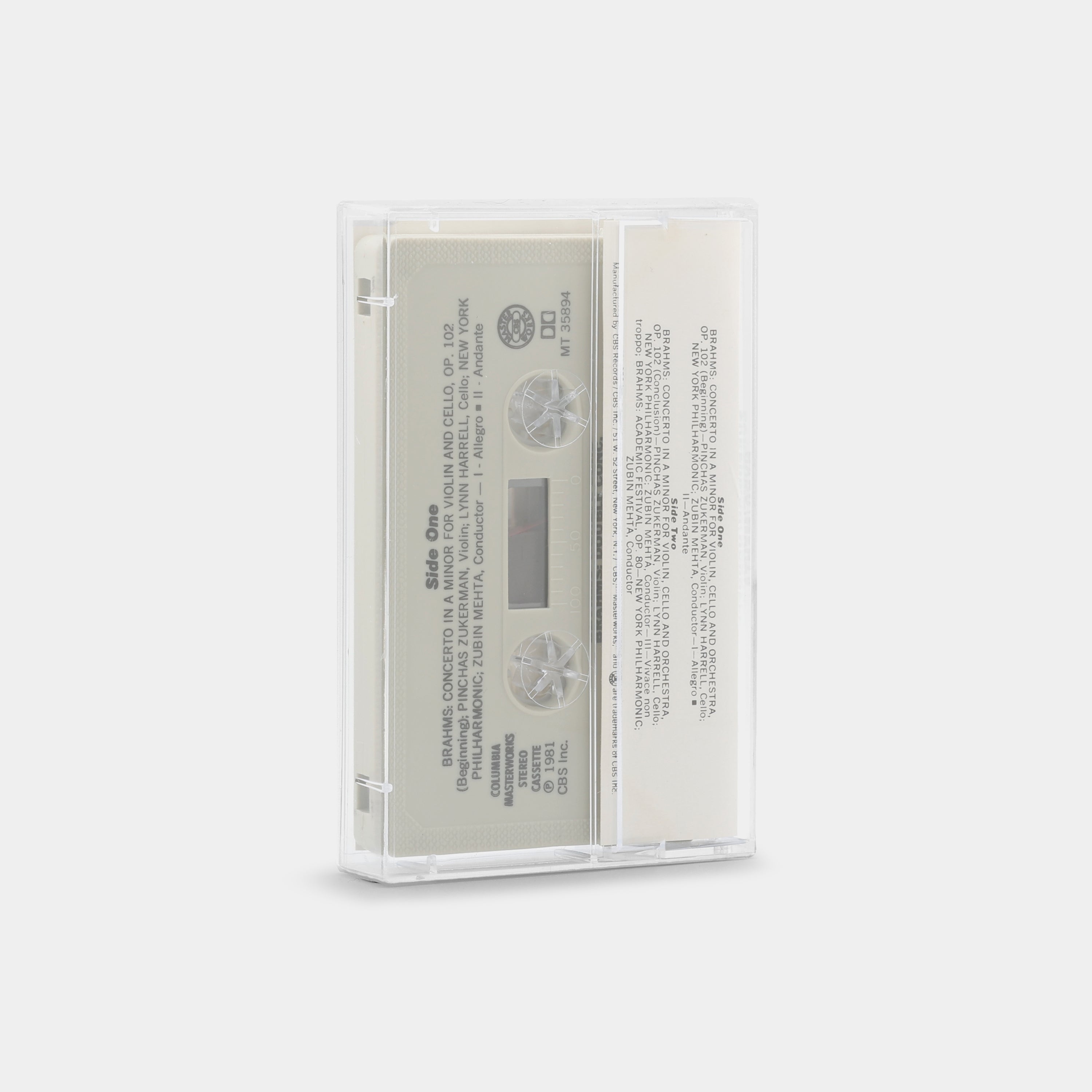 Zubin Mehta, New York Philharmonic, Pinchas Zukerman, Lynn Harrell, Johannes Brahms - Double Concerto / Academic Festival Overture Cassette Tape