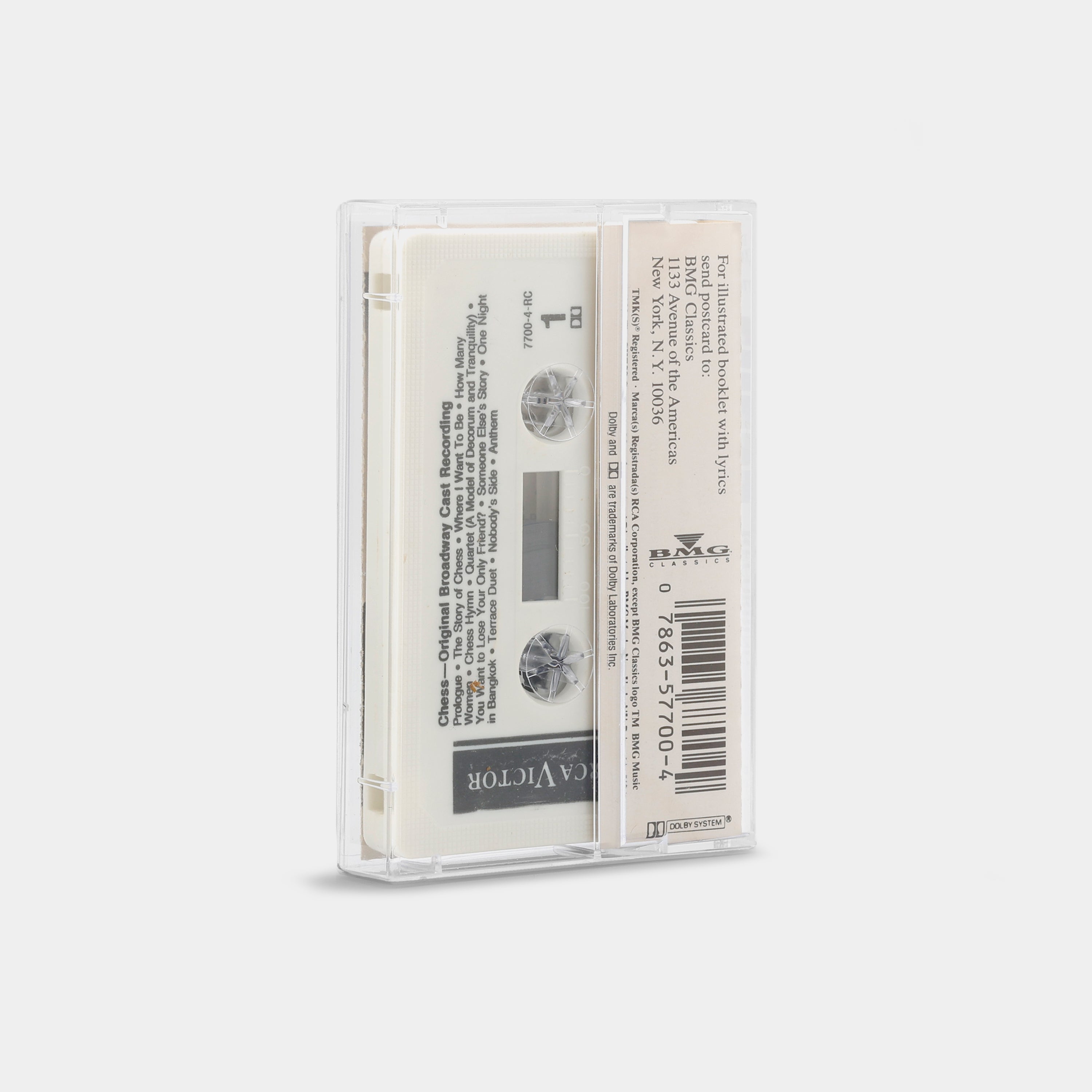 Benny Andersson, Björn Ulvaeus & Tim Rice - Chess Original Broadway Cast Recording Cassette Tape