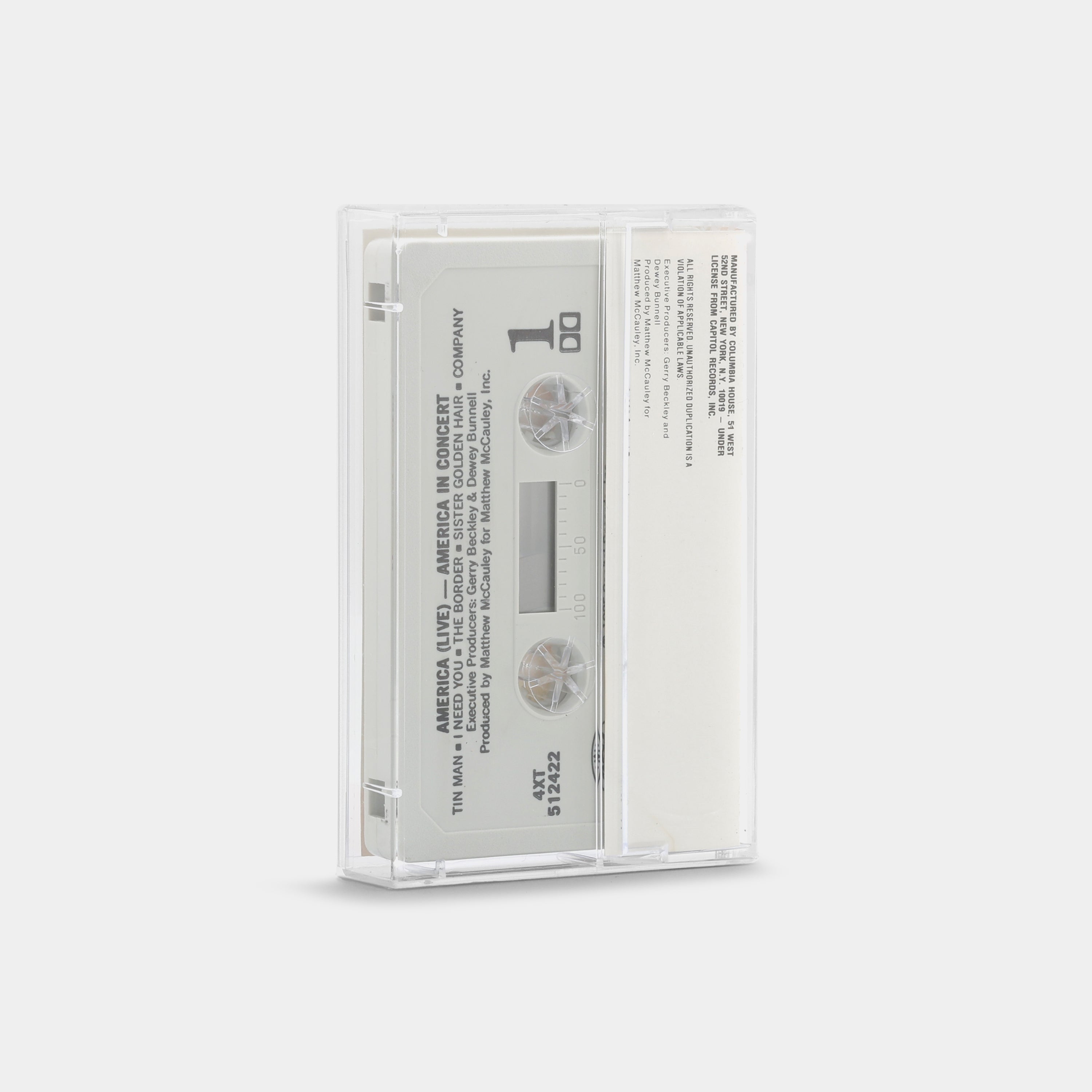 America - America In Concert Cassette Tape
