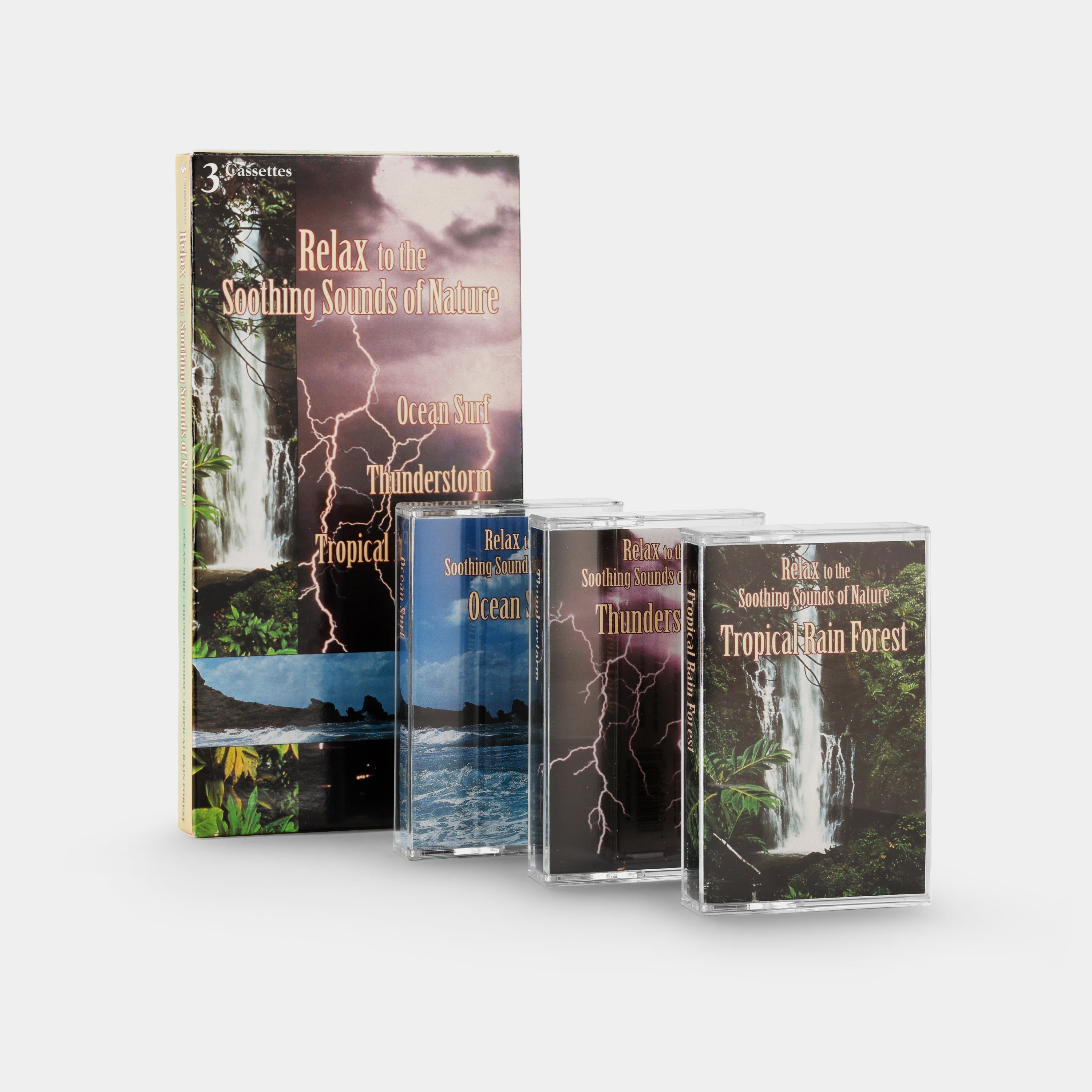 Sounds of Nature: Ocean Surf, Thunderstorm, Tropical Rain Forest Cassette Tape Set