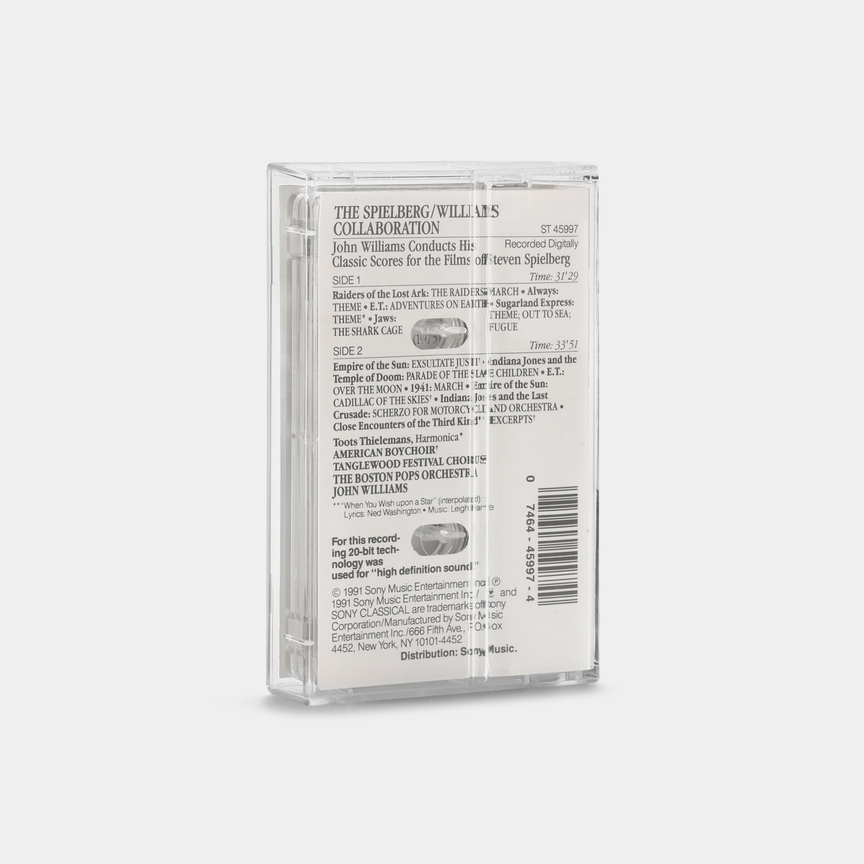 John Williams - The Boston Pops Orchestra – The Spielberg / Williams Collaboration - John Williams Conducts His Classic Scores For The Films Of Steven Spielberg Cassette Tape