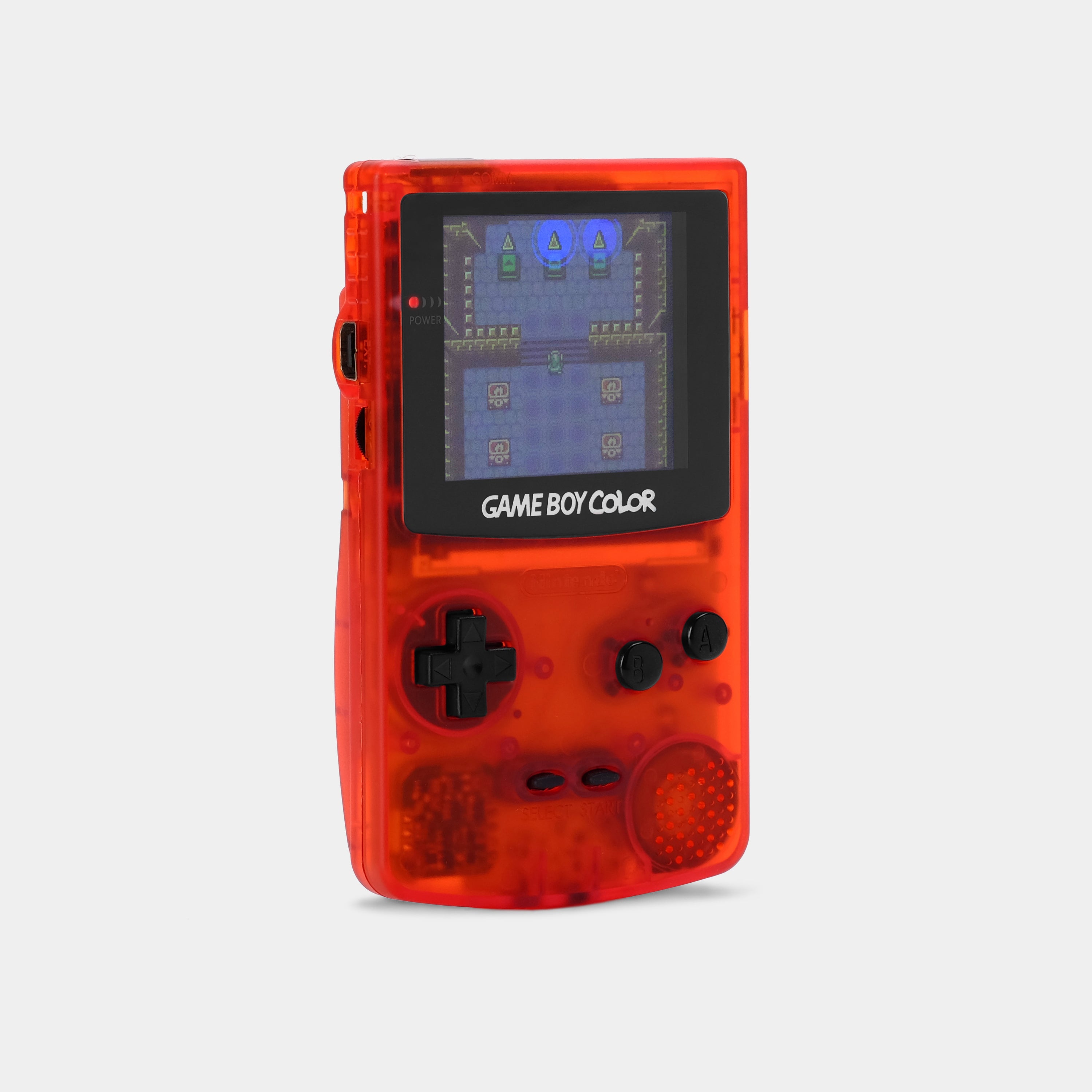 Nintendo Game Boy Color Clear Red Game Console With Backlit Screen