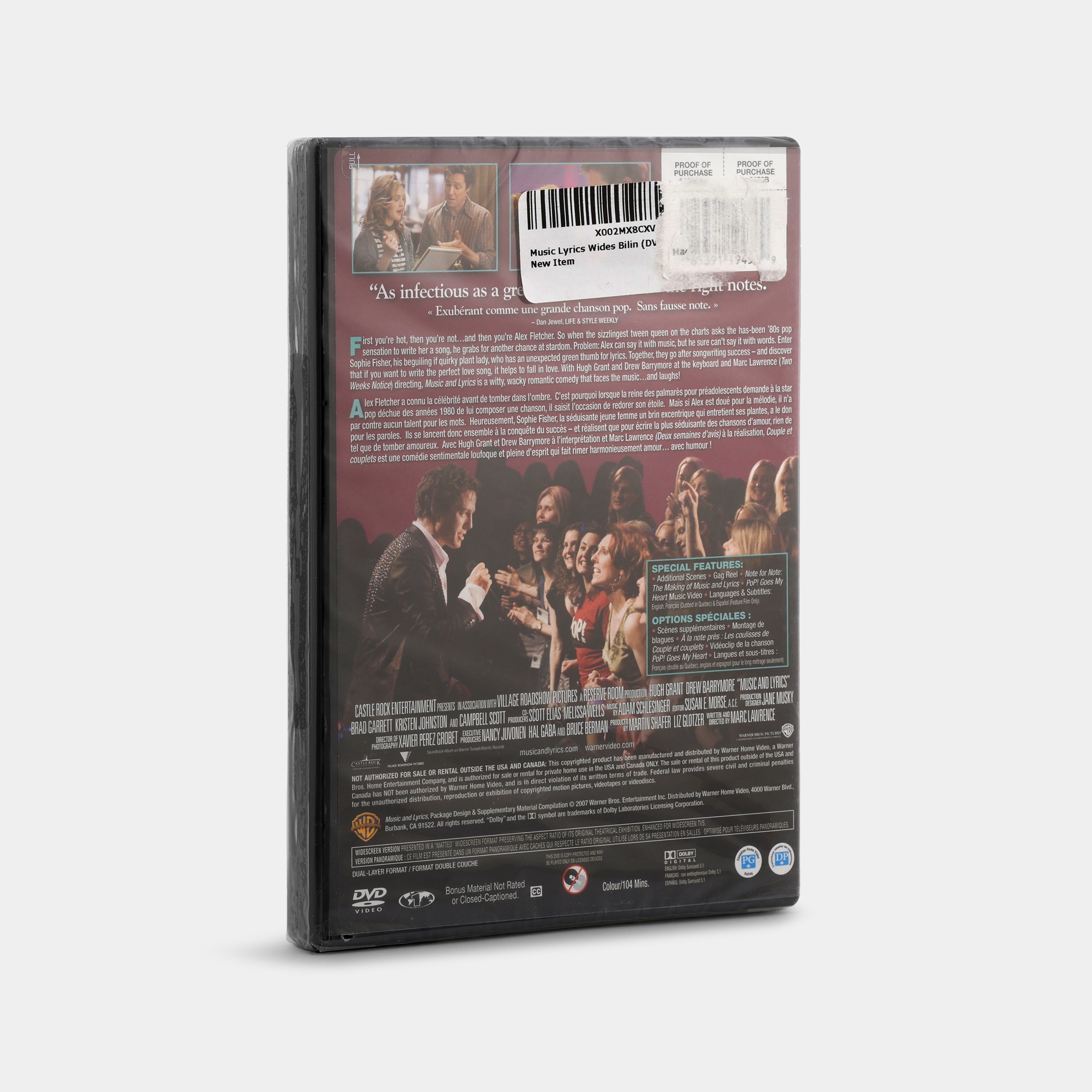 Music and Lyrics (Widescreen, Sealed) DVD