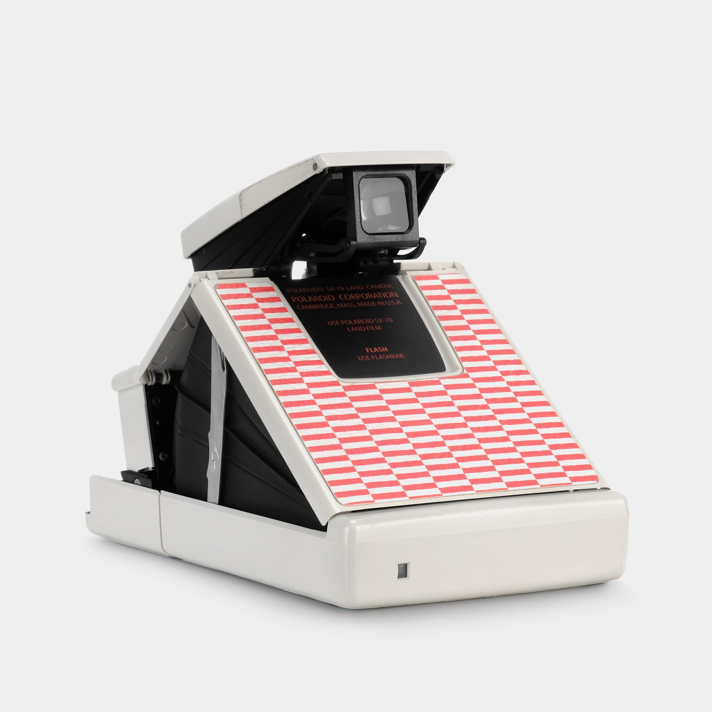Polaroid SX-70 Model 2 White with Color Block Stripe Folding Instant Film Camera