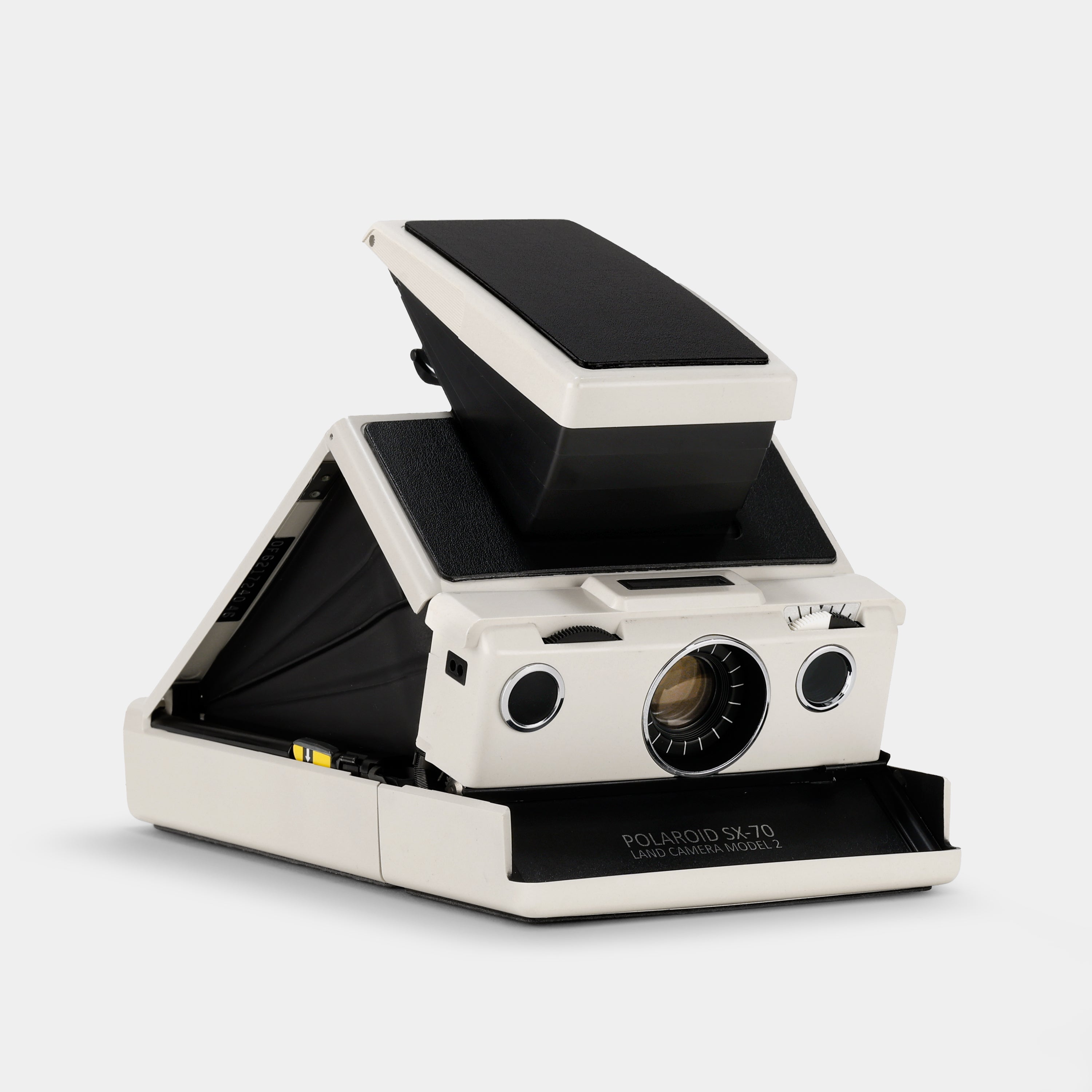 Polaroid SX-70 Model 2 White with Black Leathers Folding Instant Film Camera