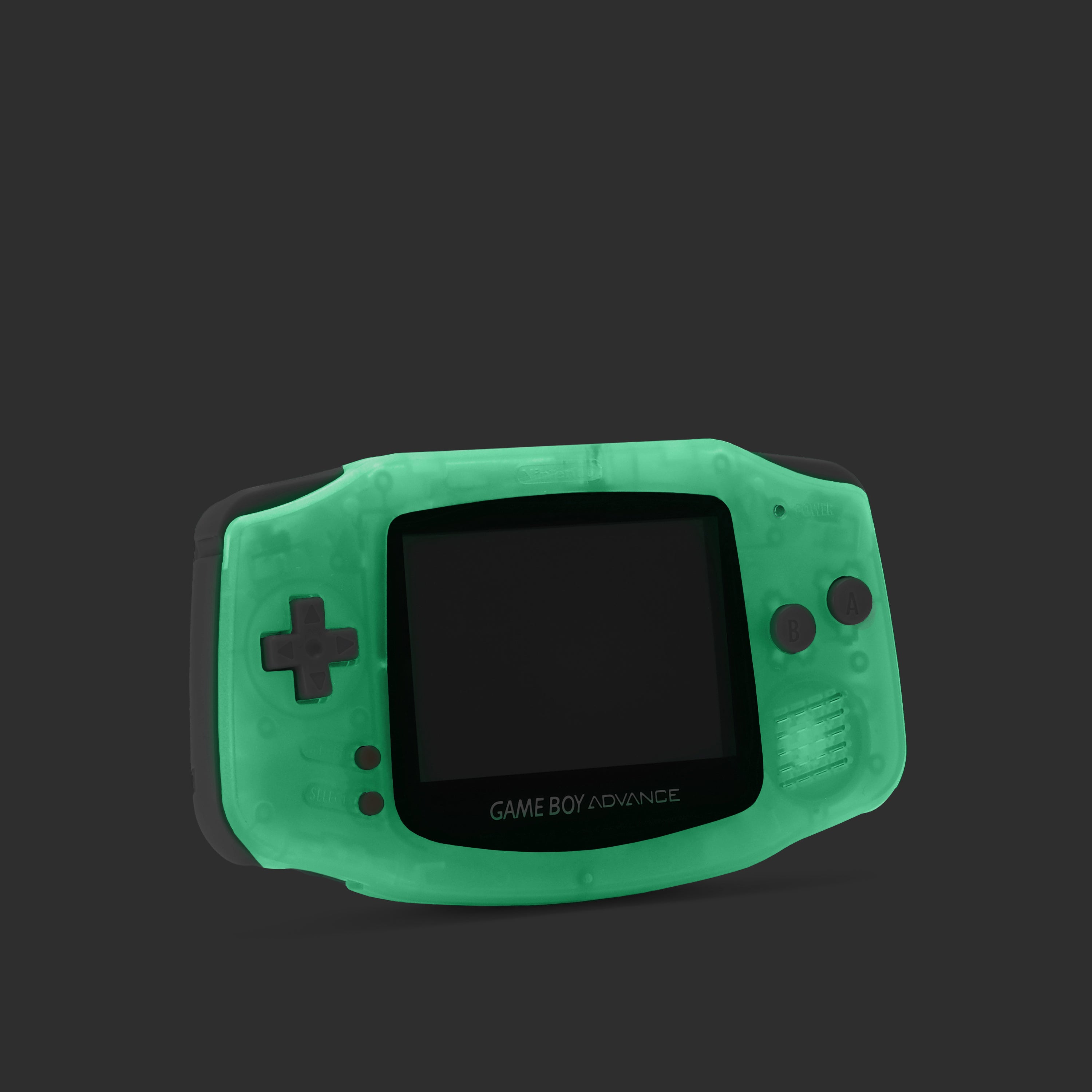 Nintendo Game Boy Advance Transparent Light Blue Glow In The Dark Game Console With Backlit Screen