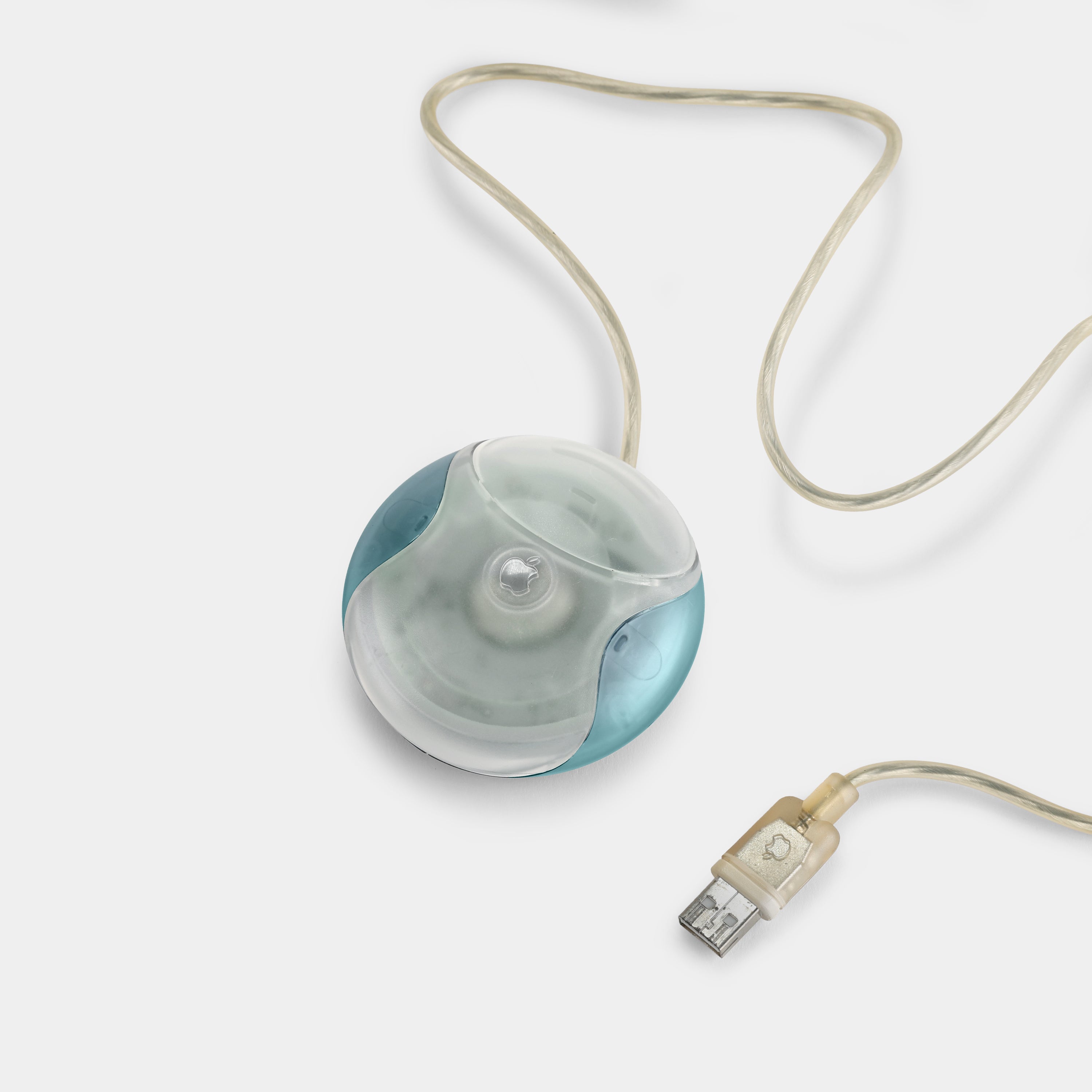 Vintage Apple Model M4848 USB Bondi Blue G3 Puck Mouse