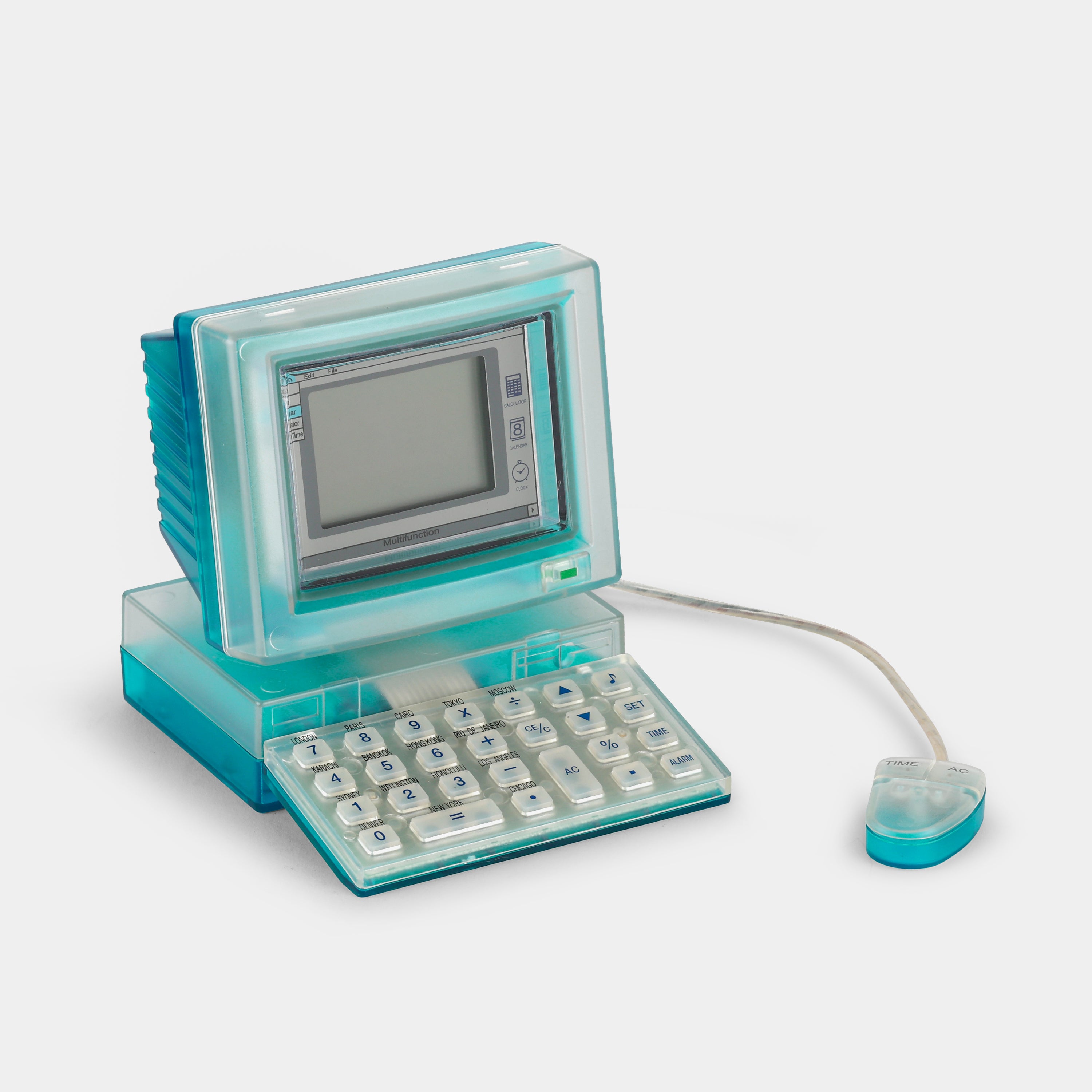 Transparent Blue Desktop Mini PC Alarm Clock Calendar