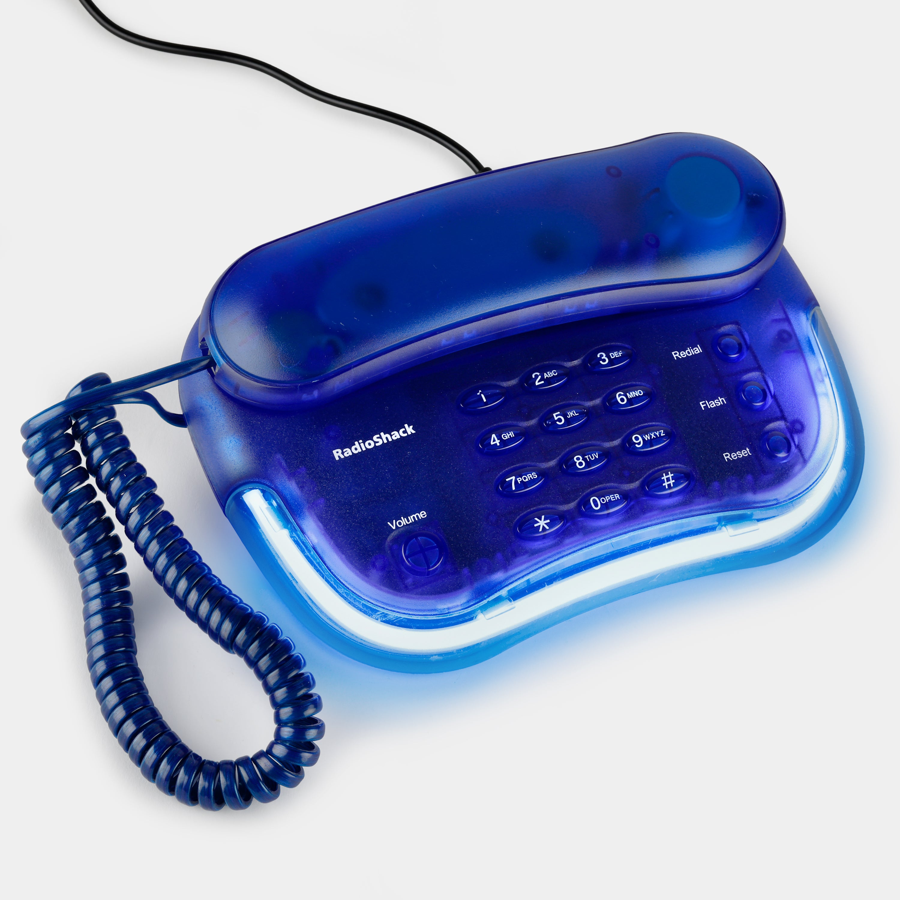RadioShack ET-3204 Transparent Blue Neon Telephone
