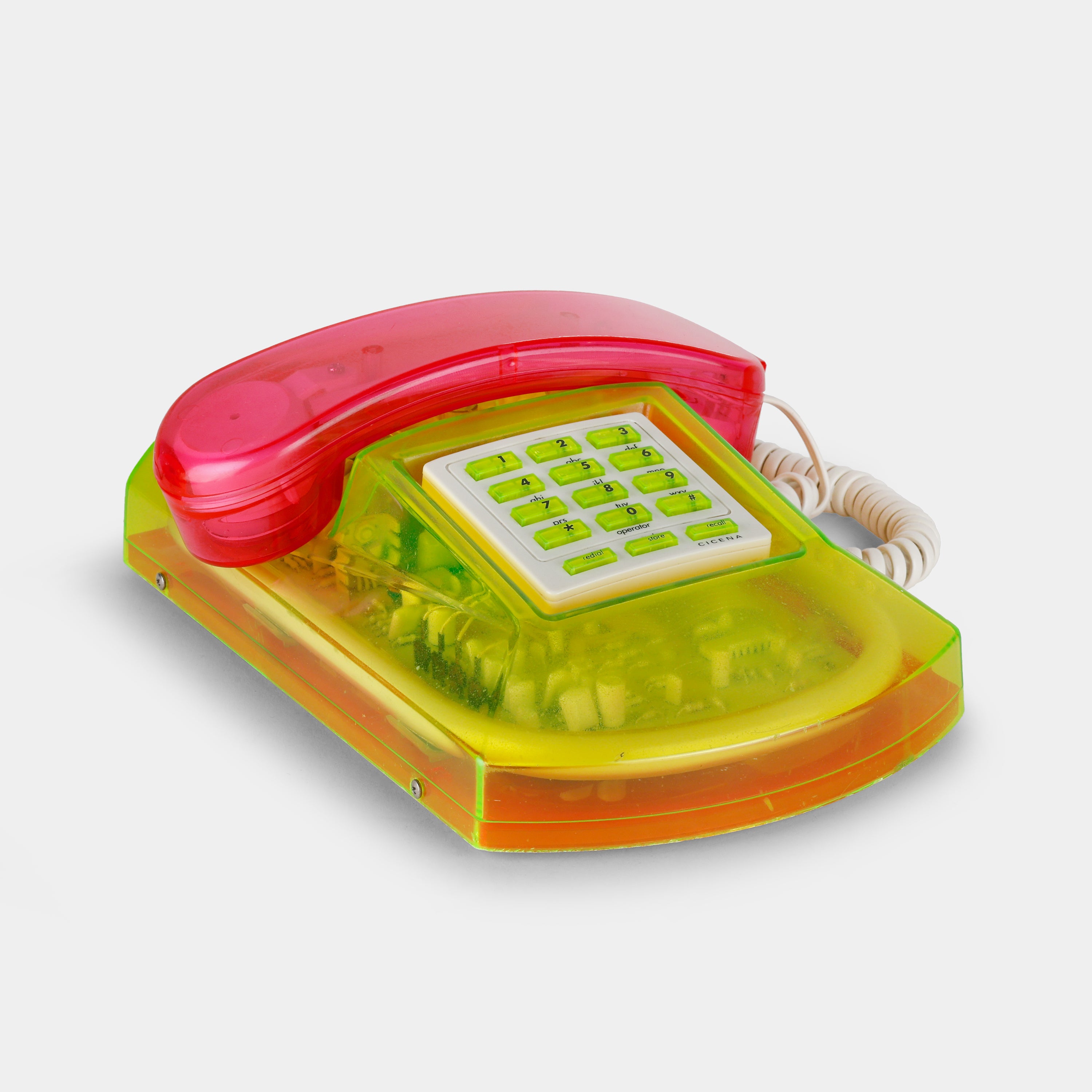 Cicena Roxanne Transparent Neon Green and Pink Telephone (Non-Functional)