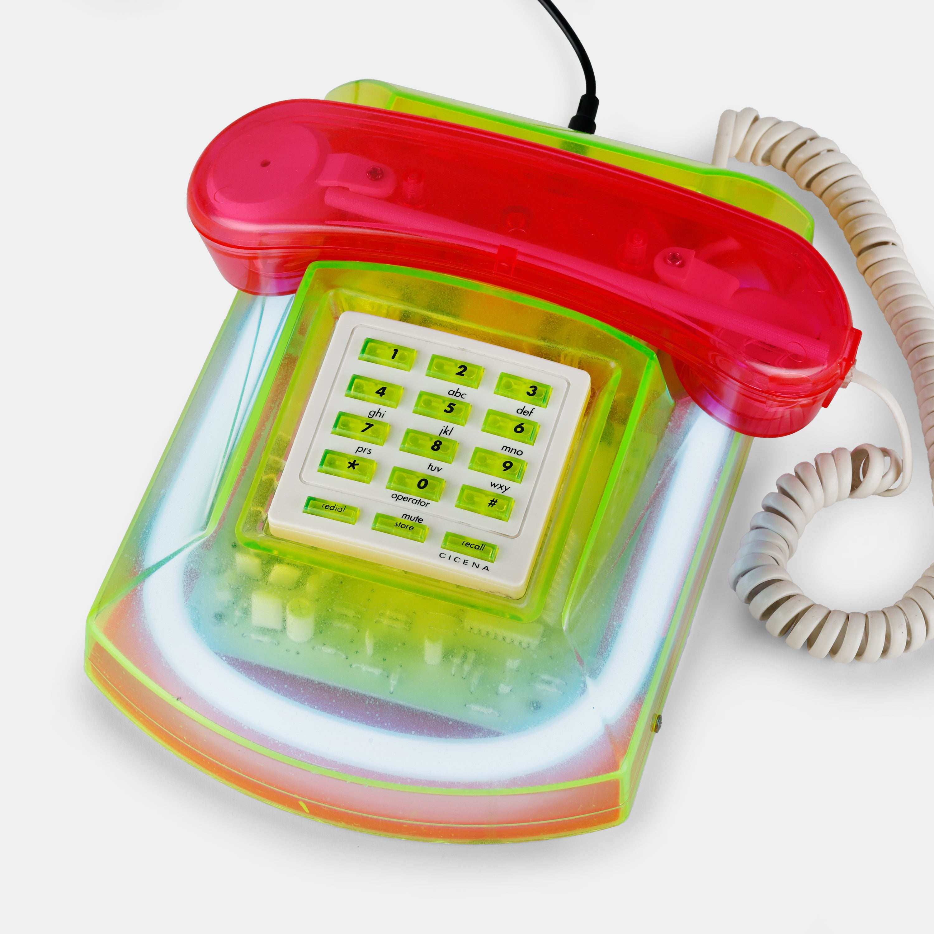Cicena Roxanne Transparent Neon Green and Pink Telephone (Non-Functional)