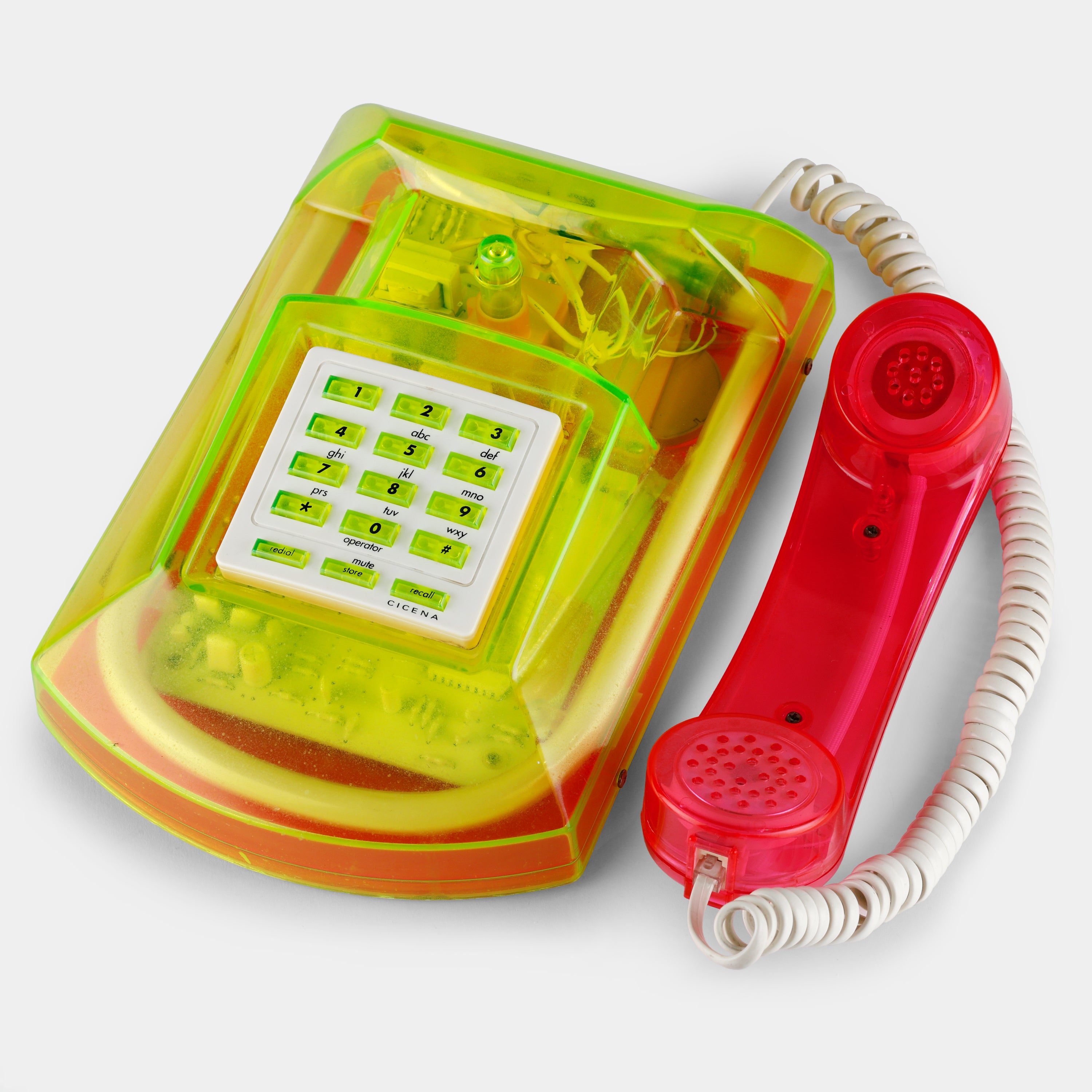 Cicena Roxanne Transparent Neon Green and Pink Telephone (Non-Functional)