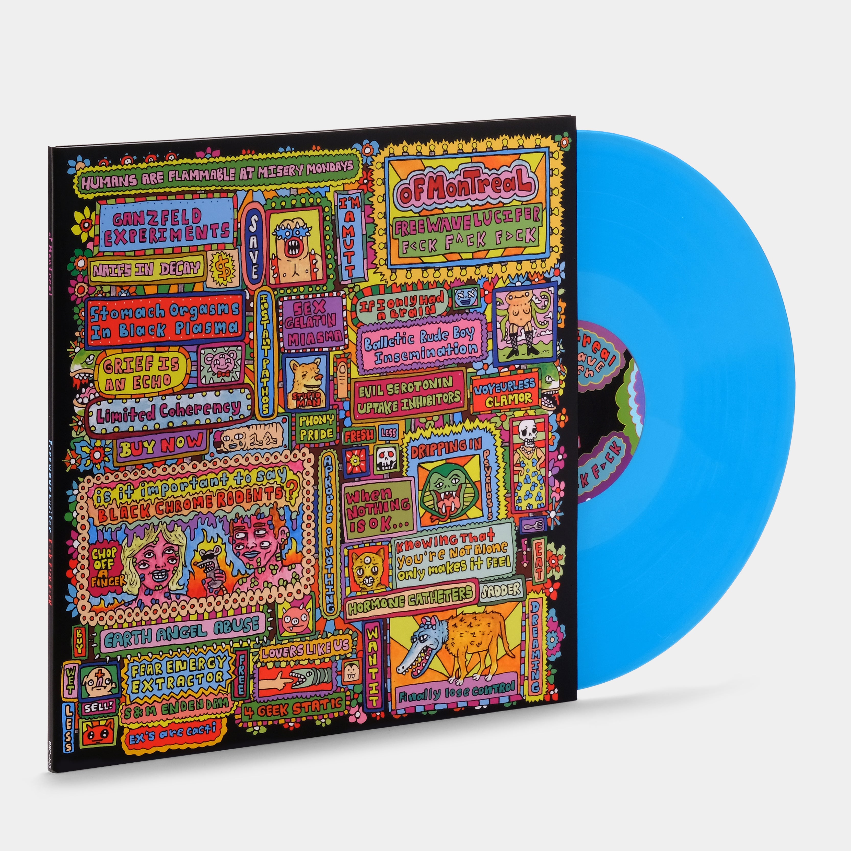 Of Montreal - Freewave Lucifer f<ck f^ck f>ck LP Cyan Vinyl Record
