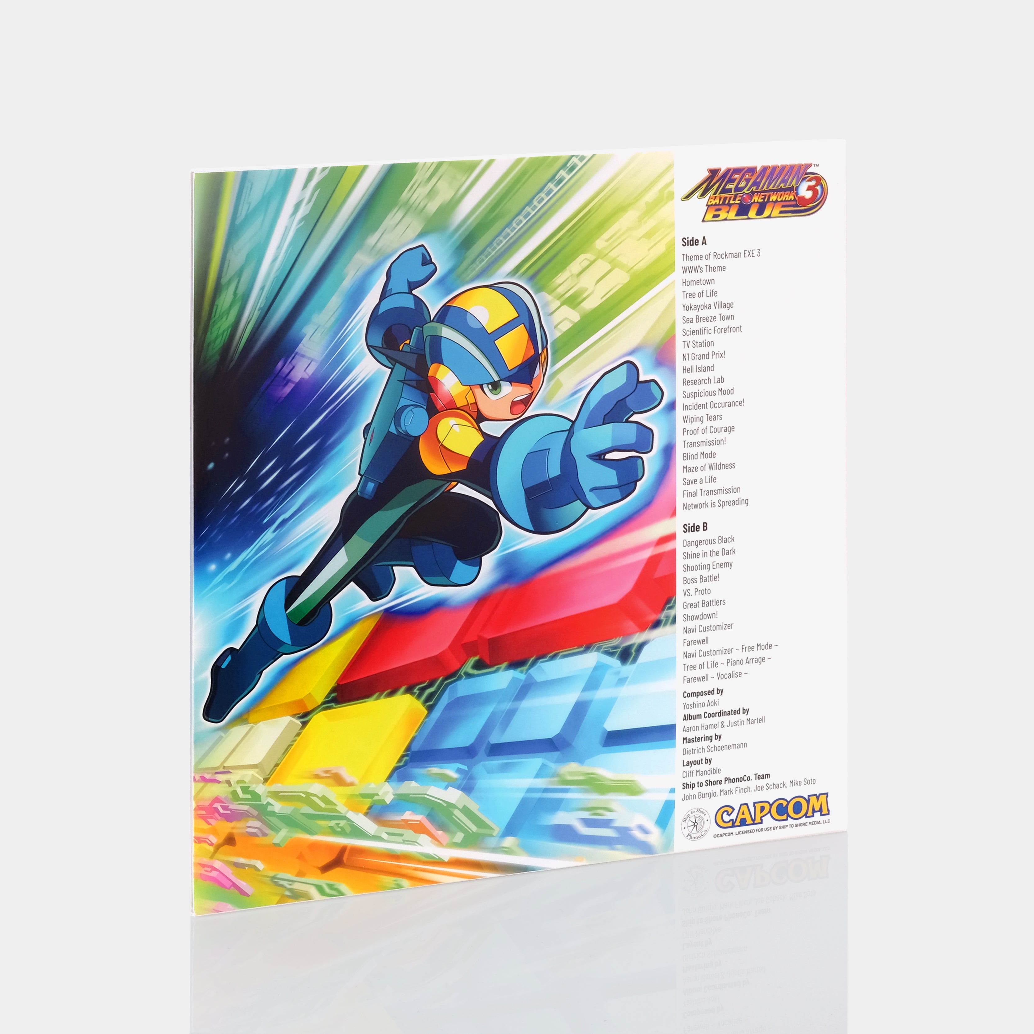 Yoshino Aoki - Mega Man Battle Network 3 (Original Video Game Soundtrack) LP Blue & White Split Vinyl Record