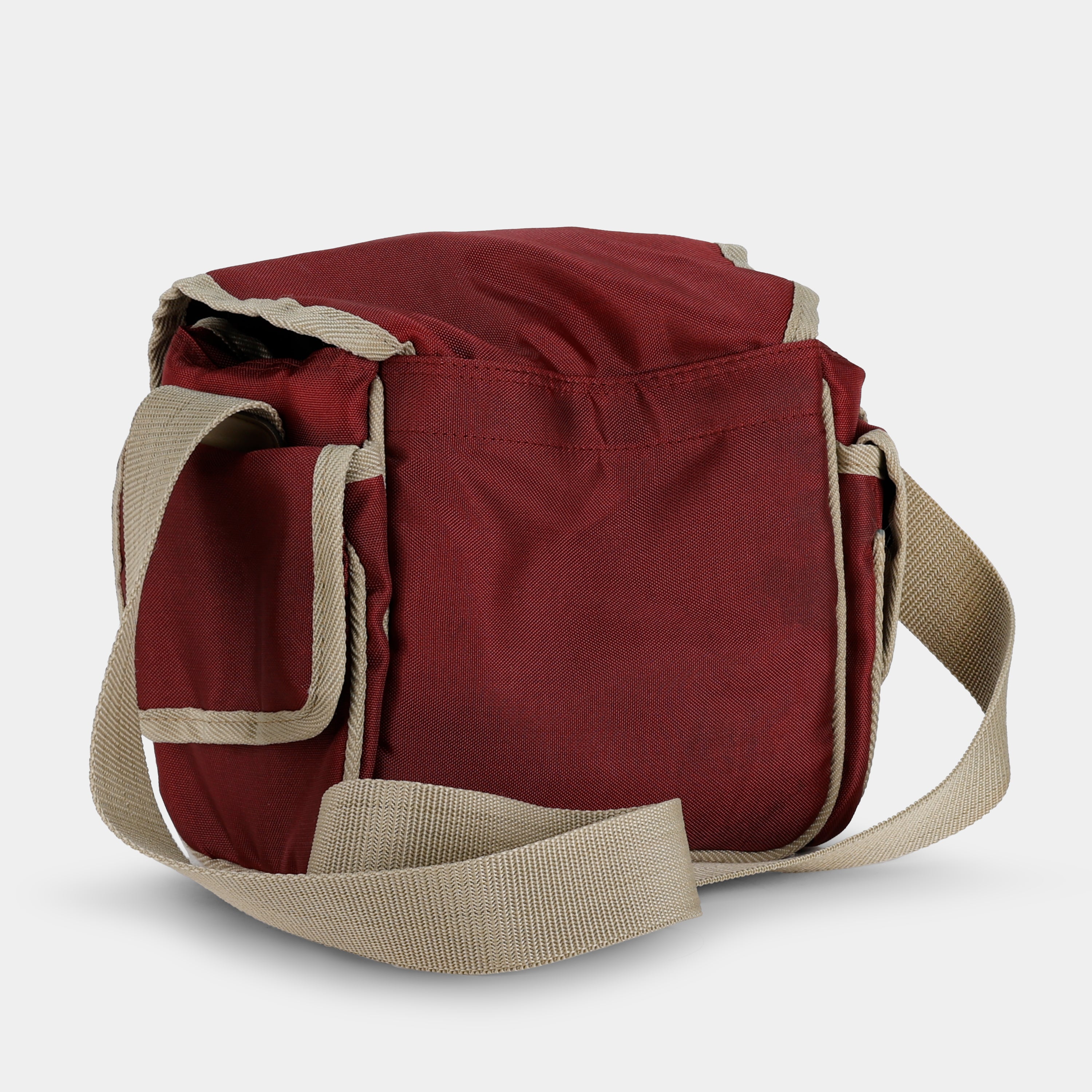 Maroon and Tan Camera Bag